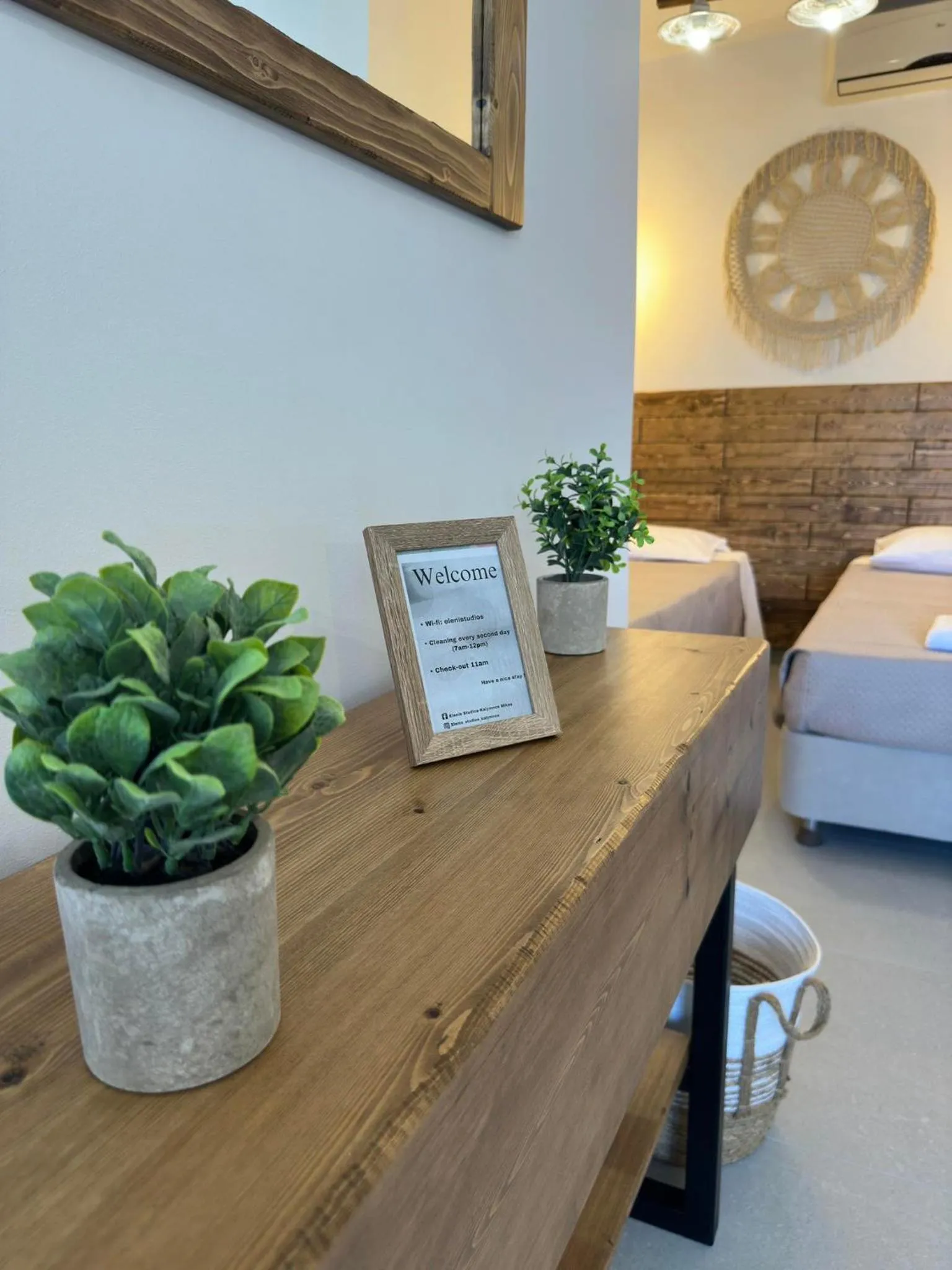 Bed in Elenis Studios&Apartments