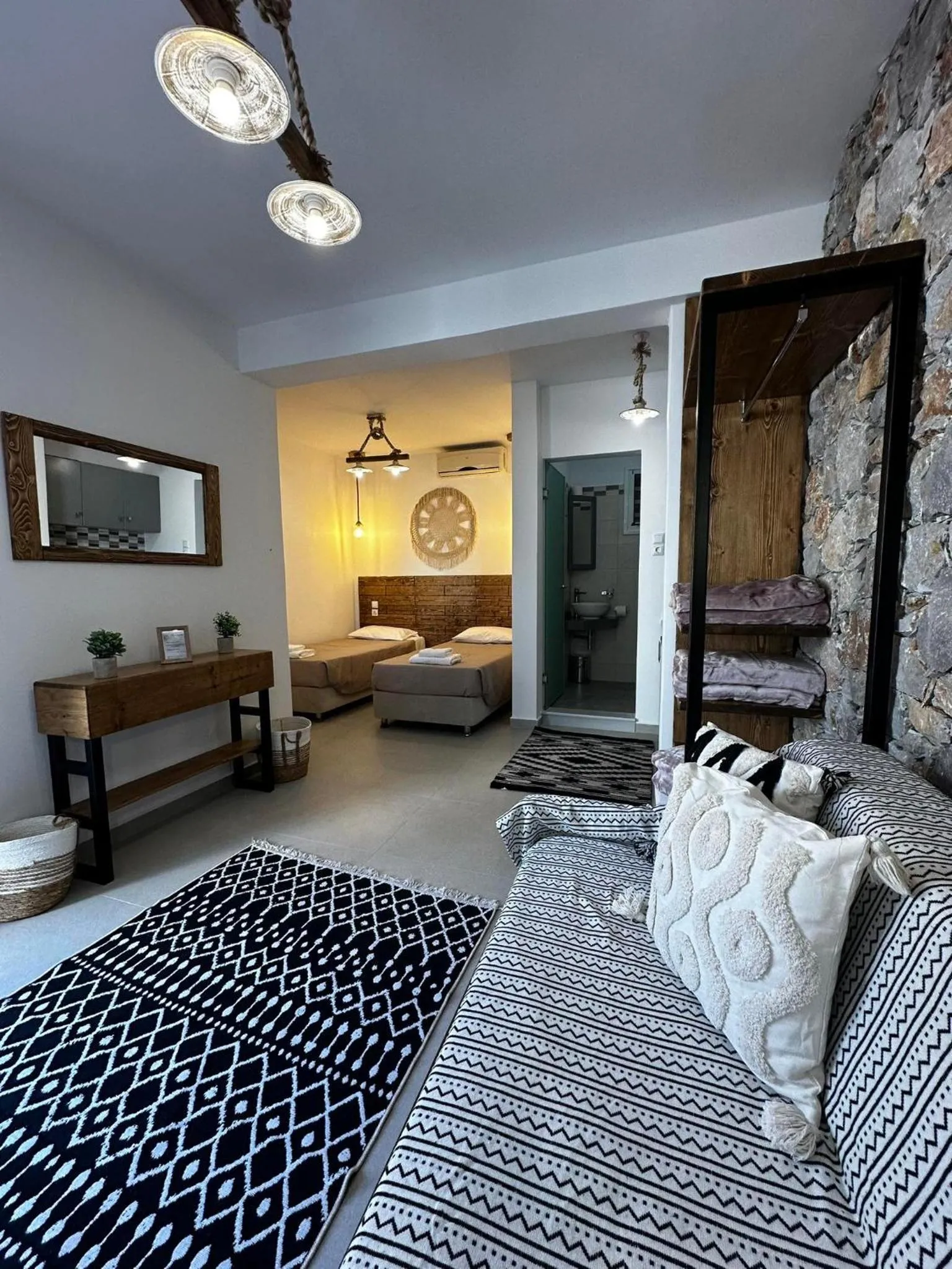 Bed in Elenis Studios&Apartments