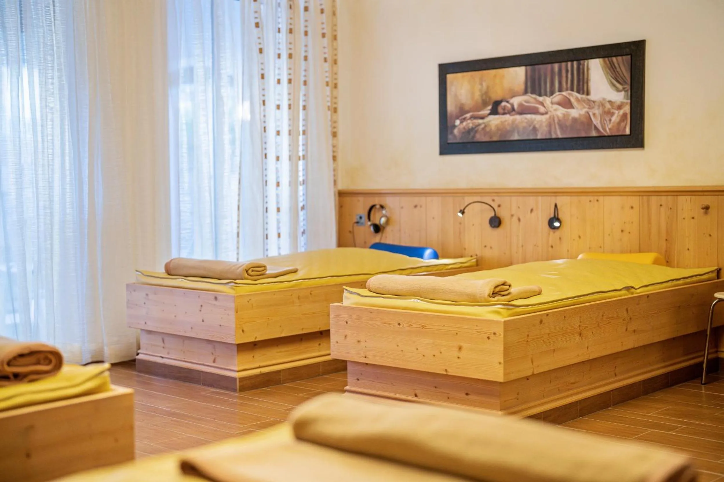 Sauna, Bed in Hotel Preishof