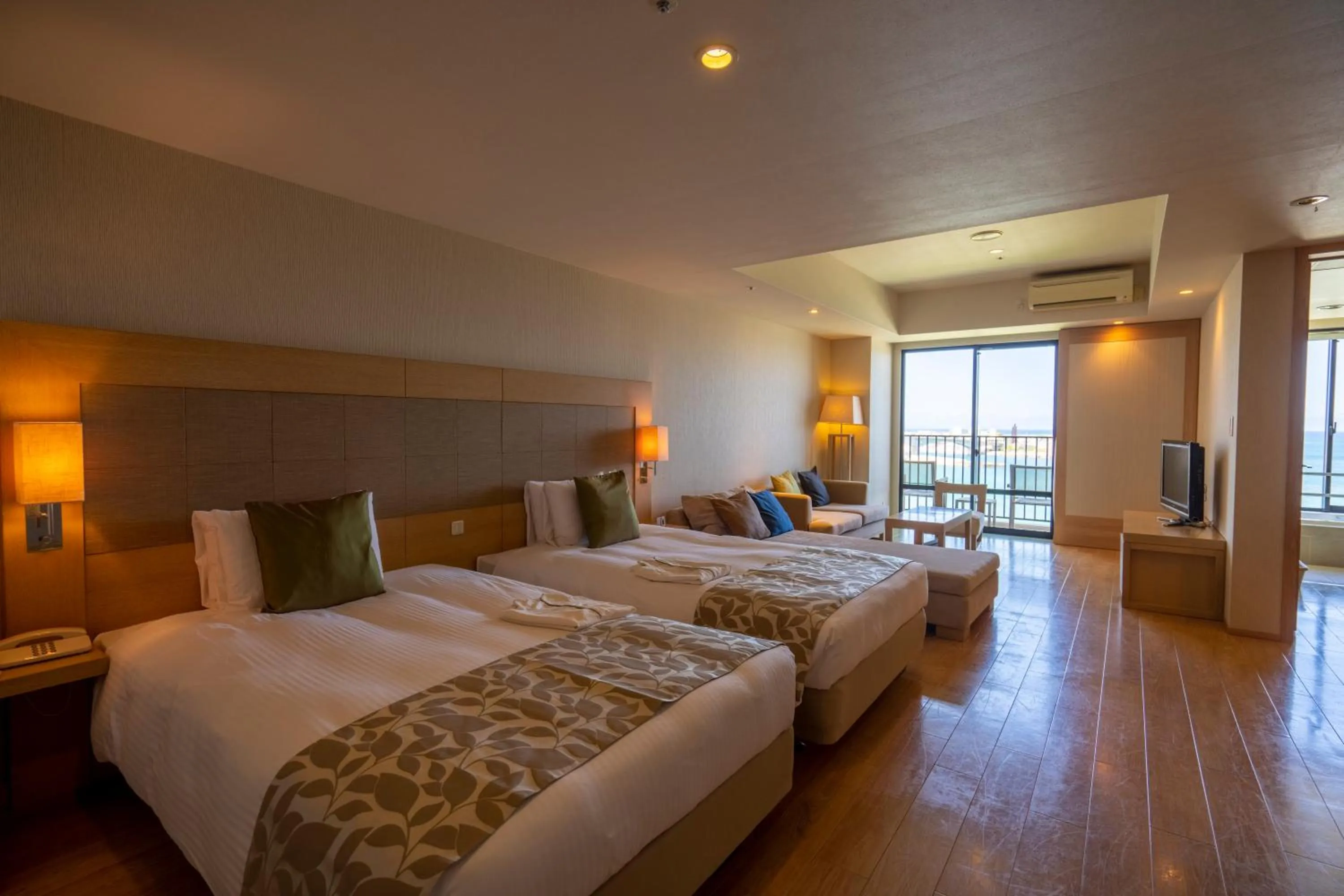 Bed in Moon Ocean Ginowan Hotel & Residence