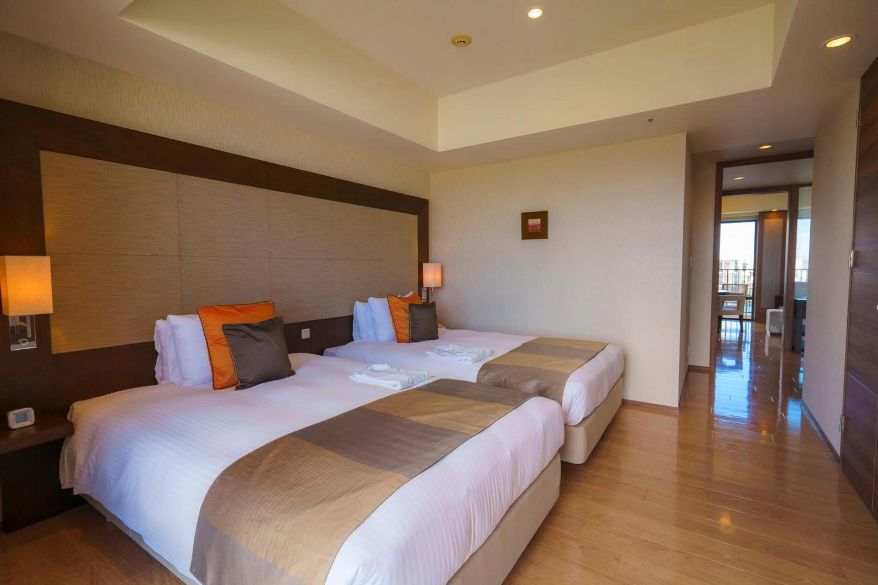 Bed in Moon Ocean Ginowan Hotel & Residence