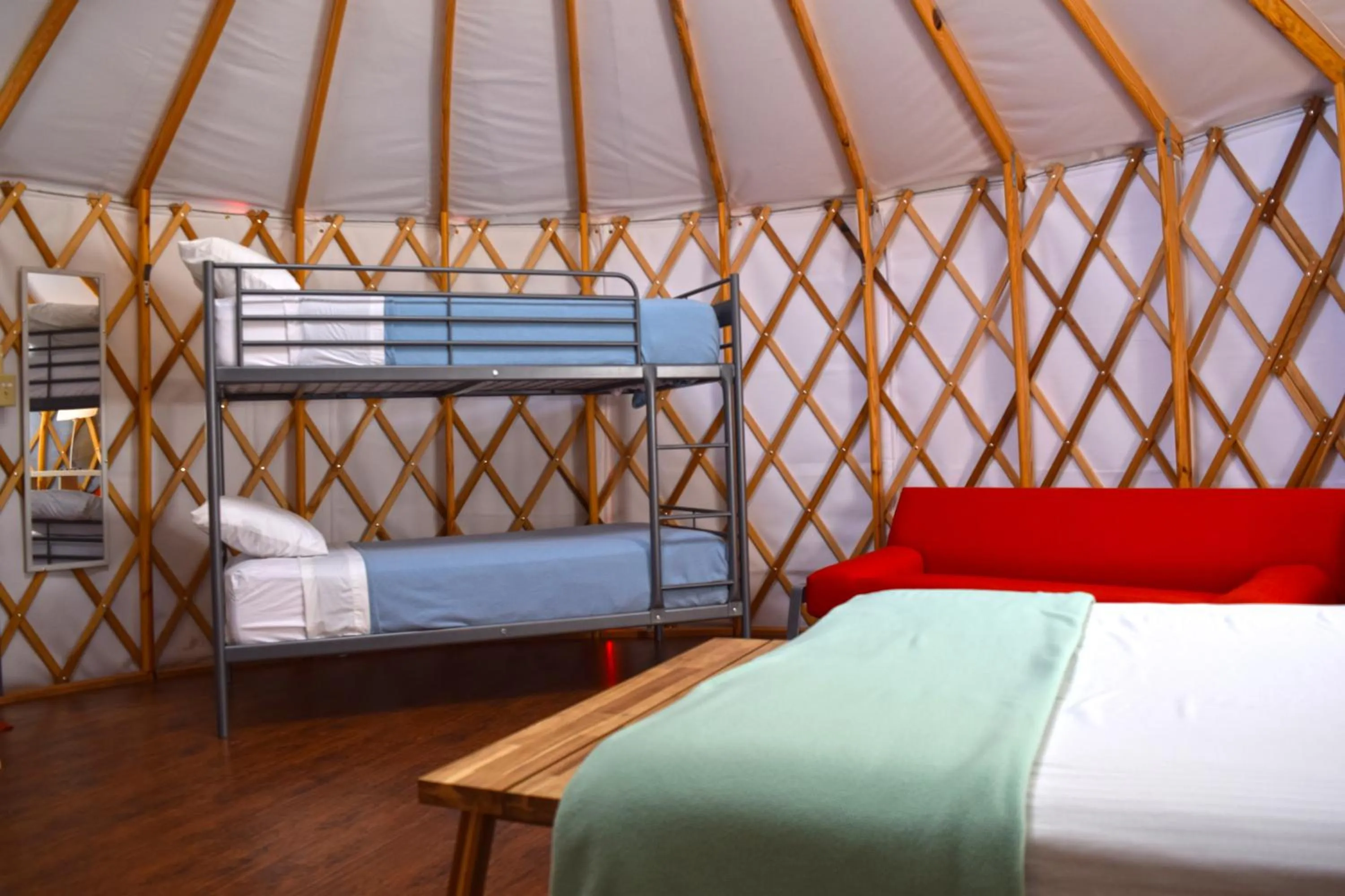 Bed in Yosemite RV Resort