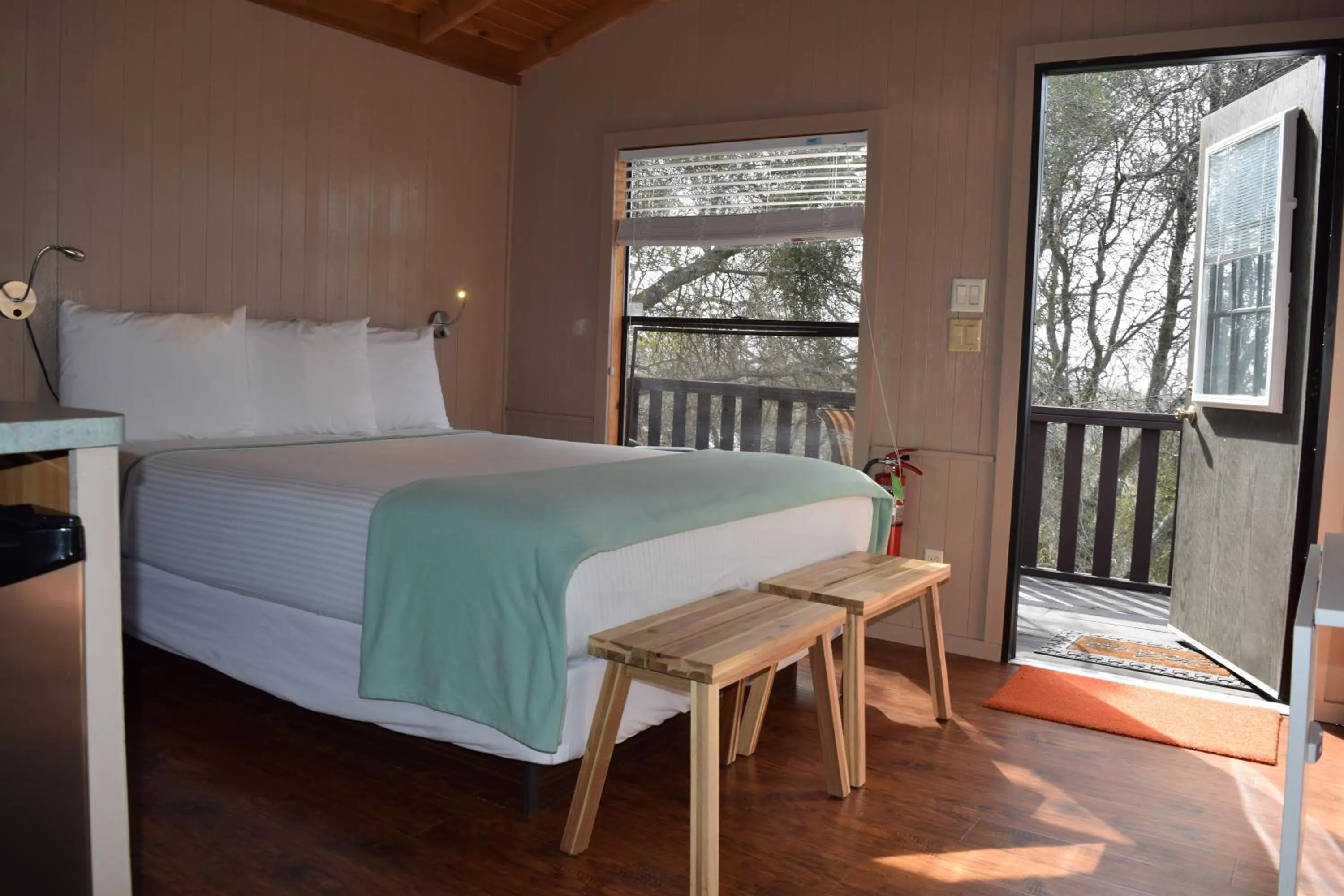 Bed in Yosemite RV Resort