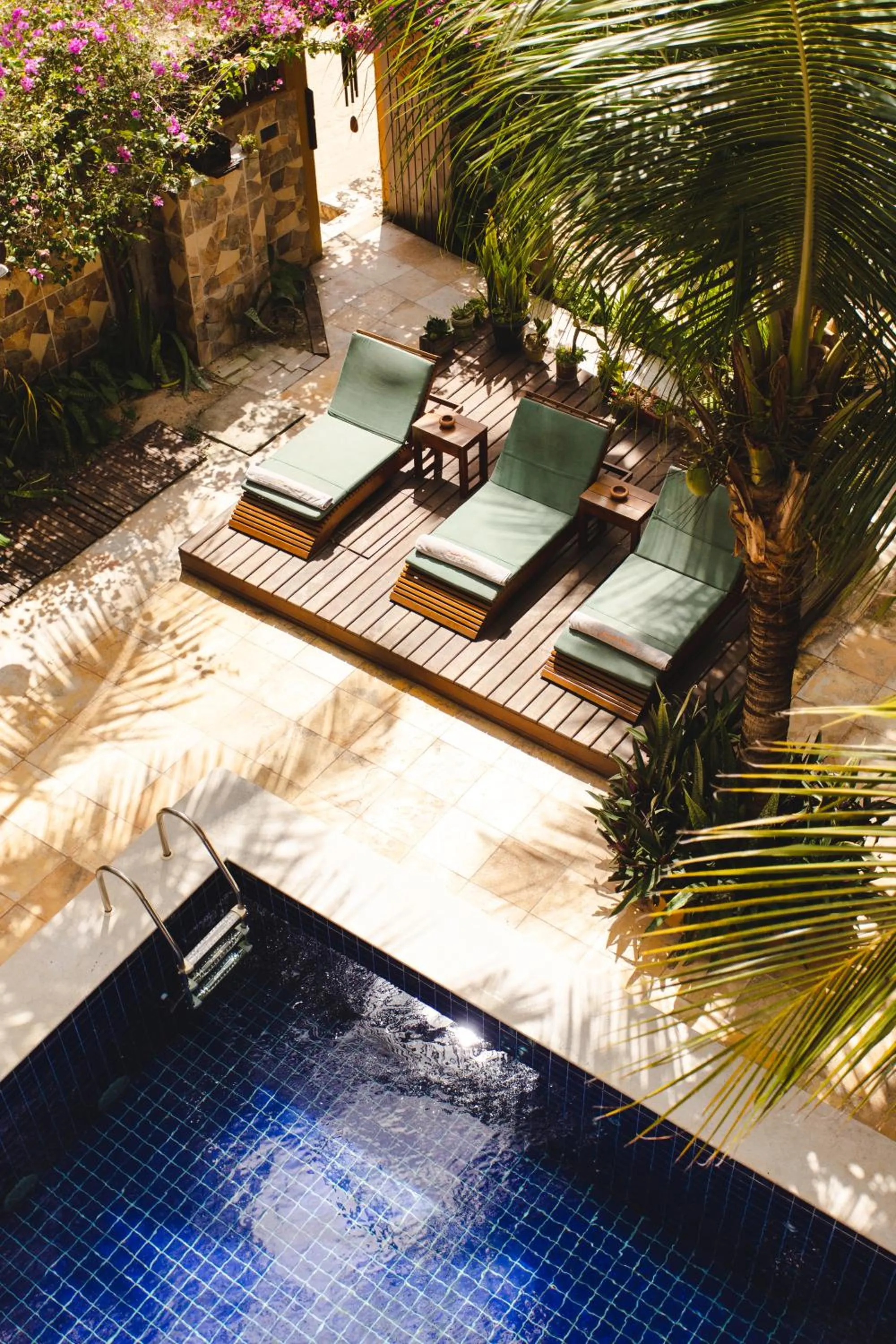 Pool view in Pousada Dharma