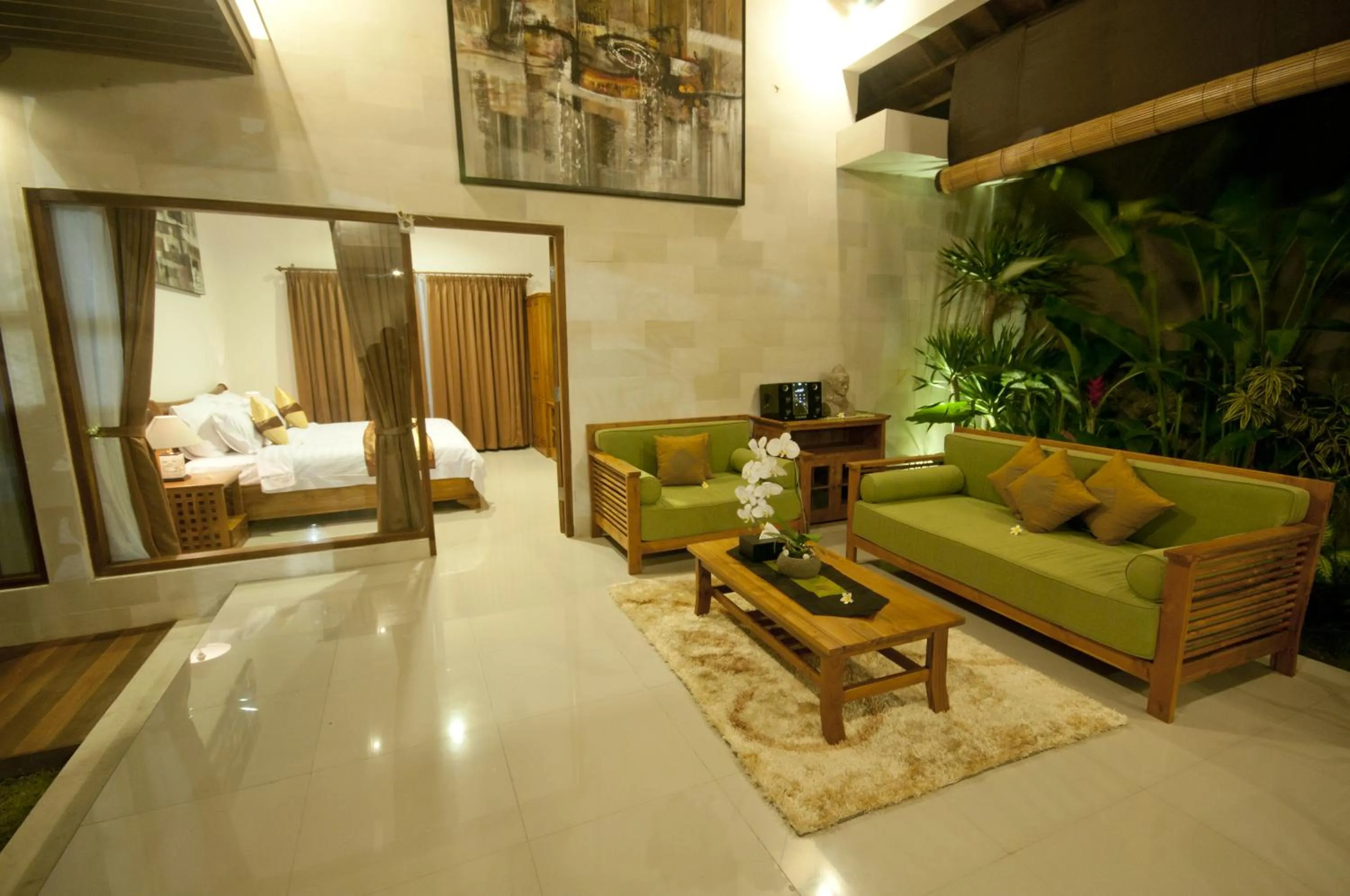 Living room, Bed in Sandi Agung Villa