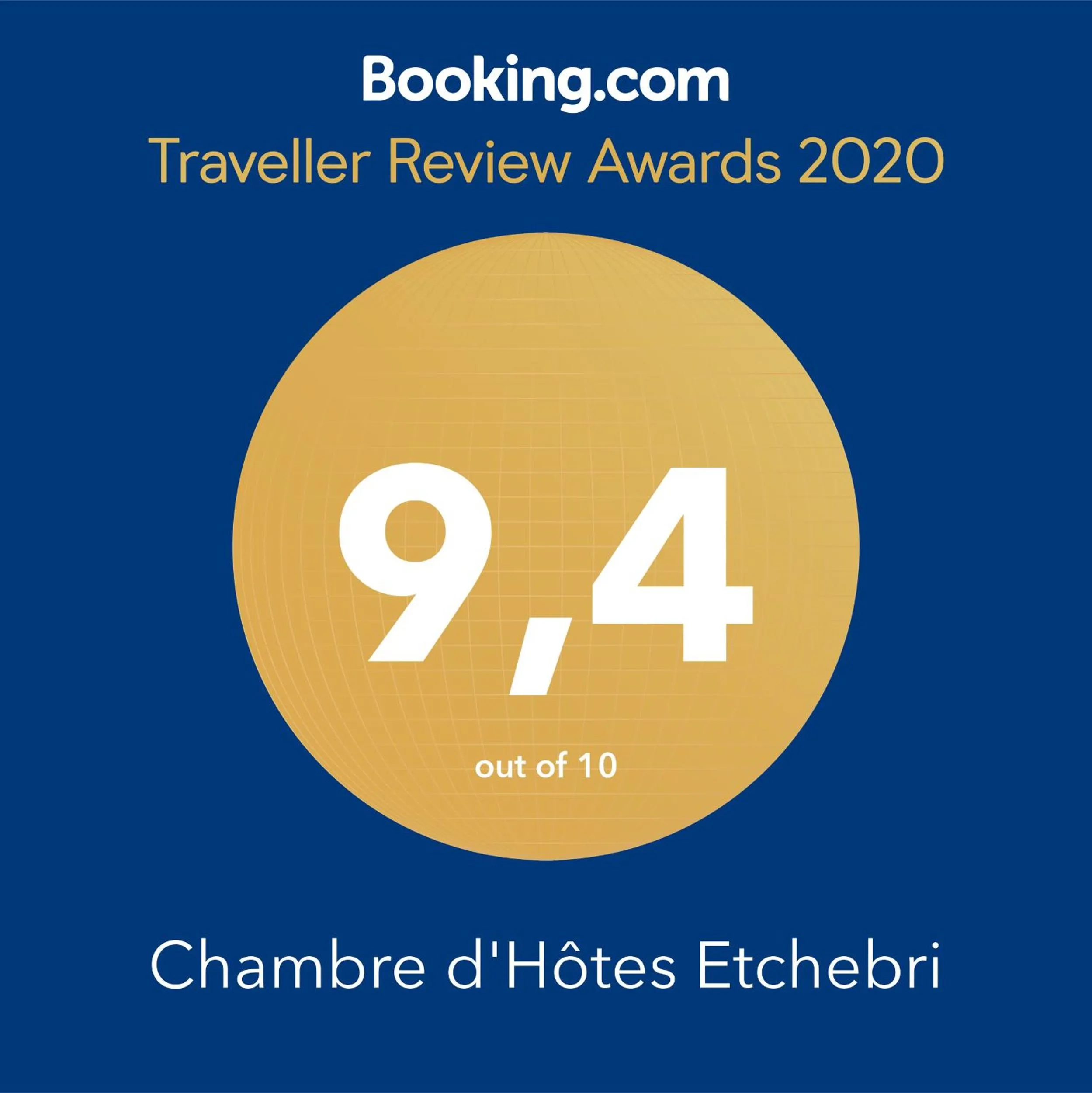 Certificate/Award in Chambre d'Hôtes Etchebri