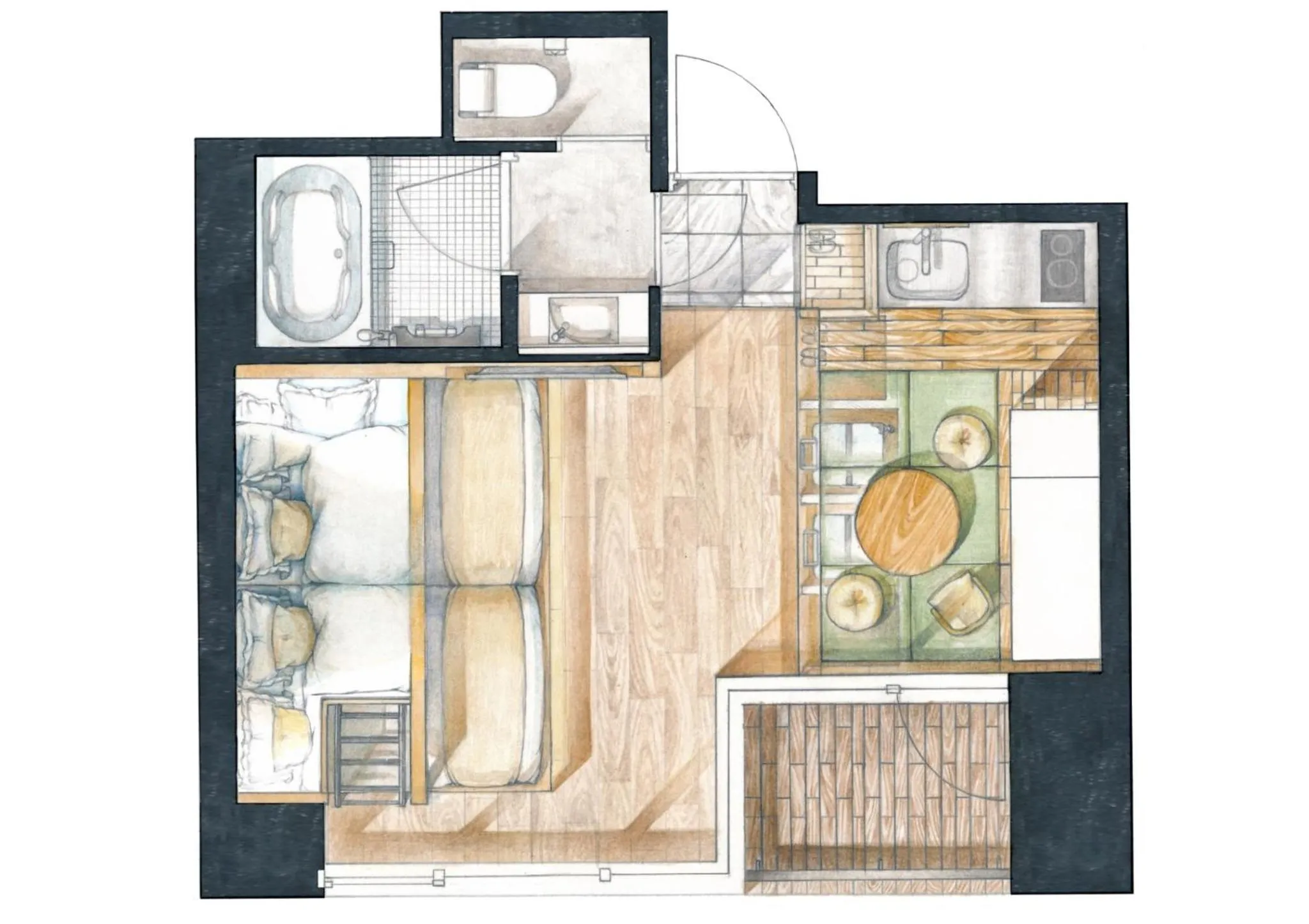 Bed in Sakura Cross Hotel Akihabara