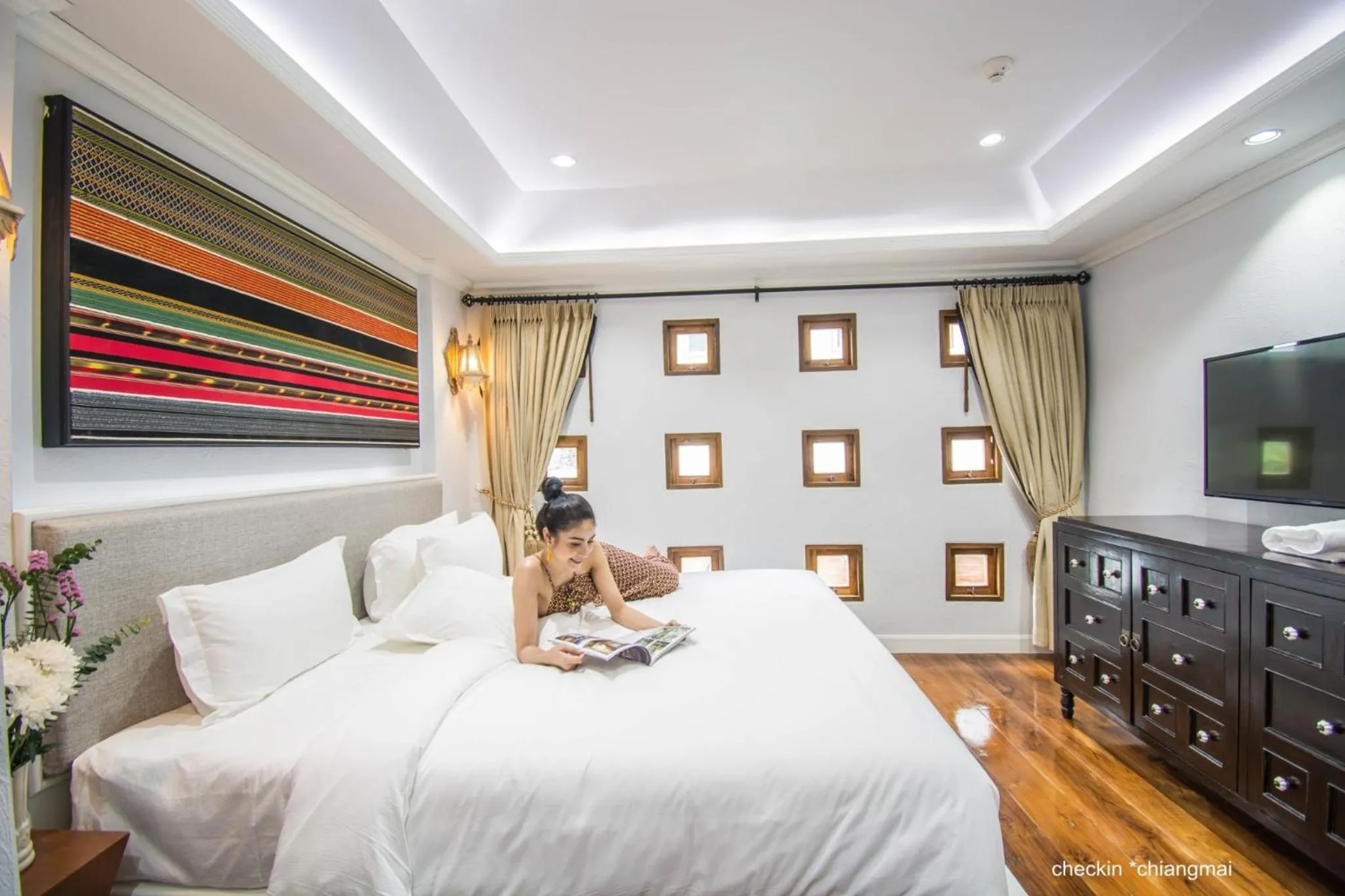 Bed in Lanna Oriental Hotel