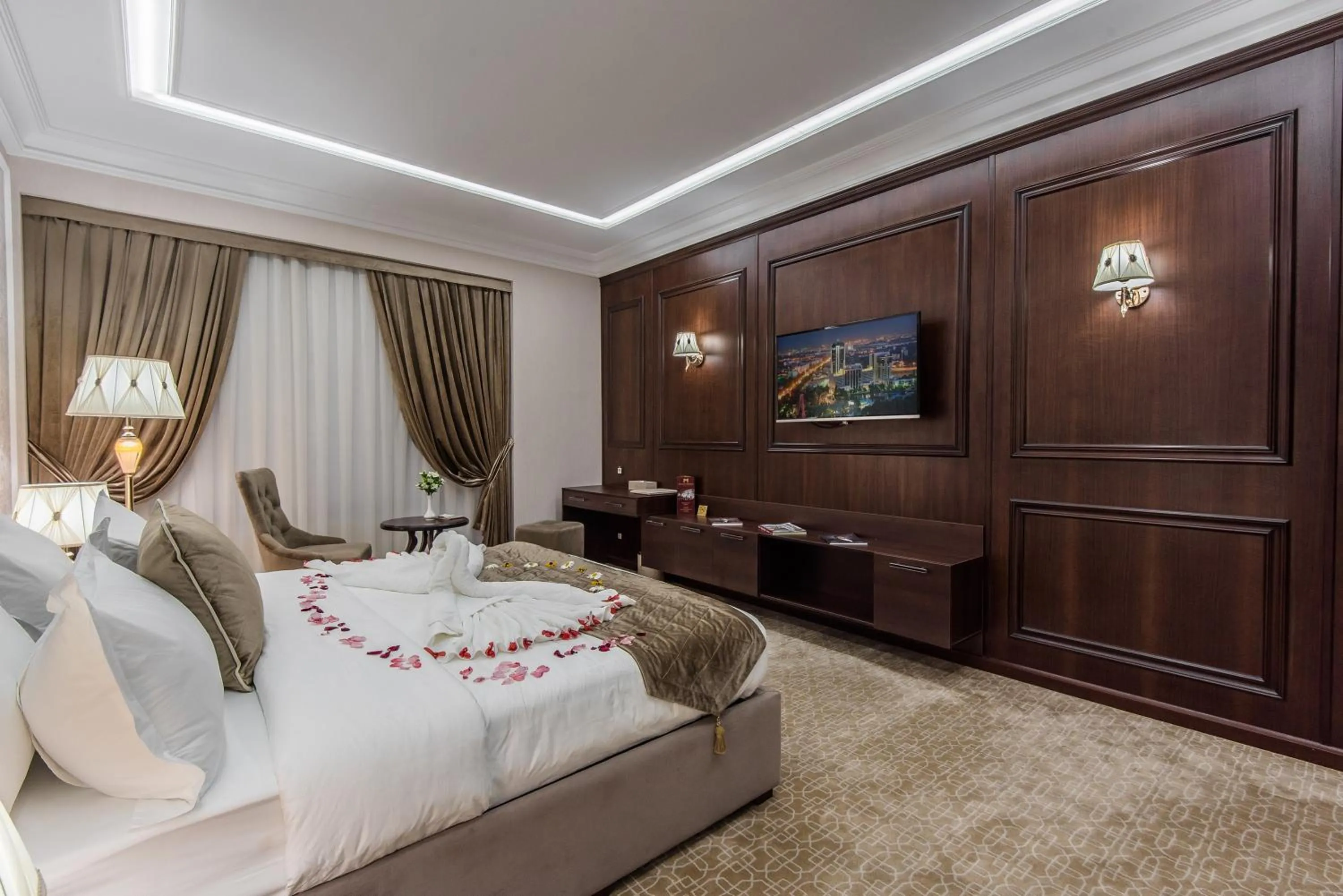 Photo of the whole room, Bed in The Royal Mezbon Hotel & SPA