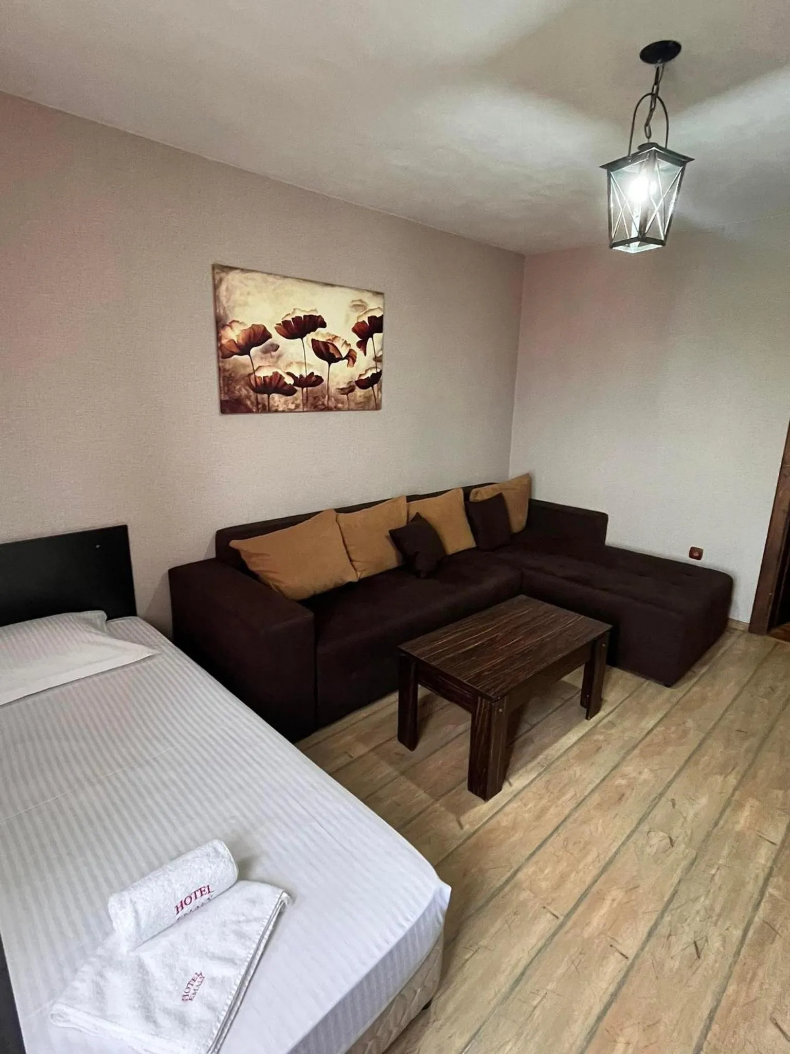 Living room, Bed in Family Hotel Emaly 2