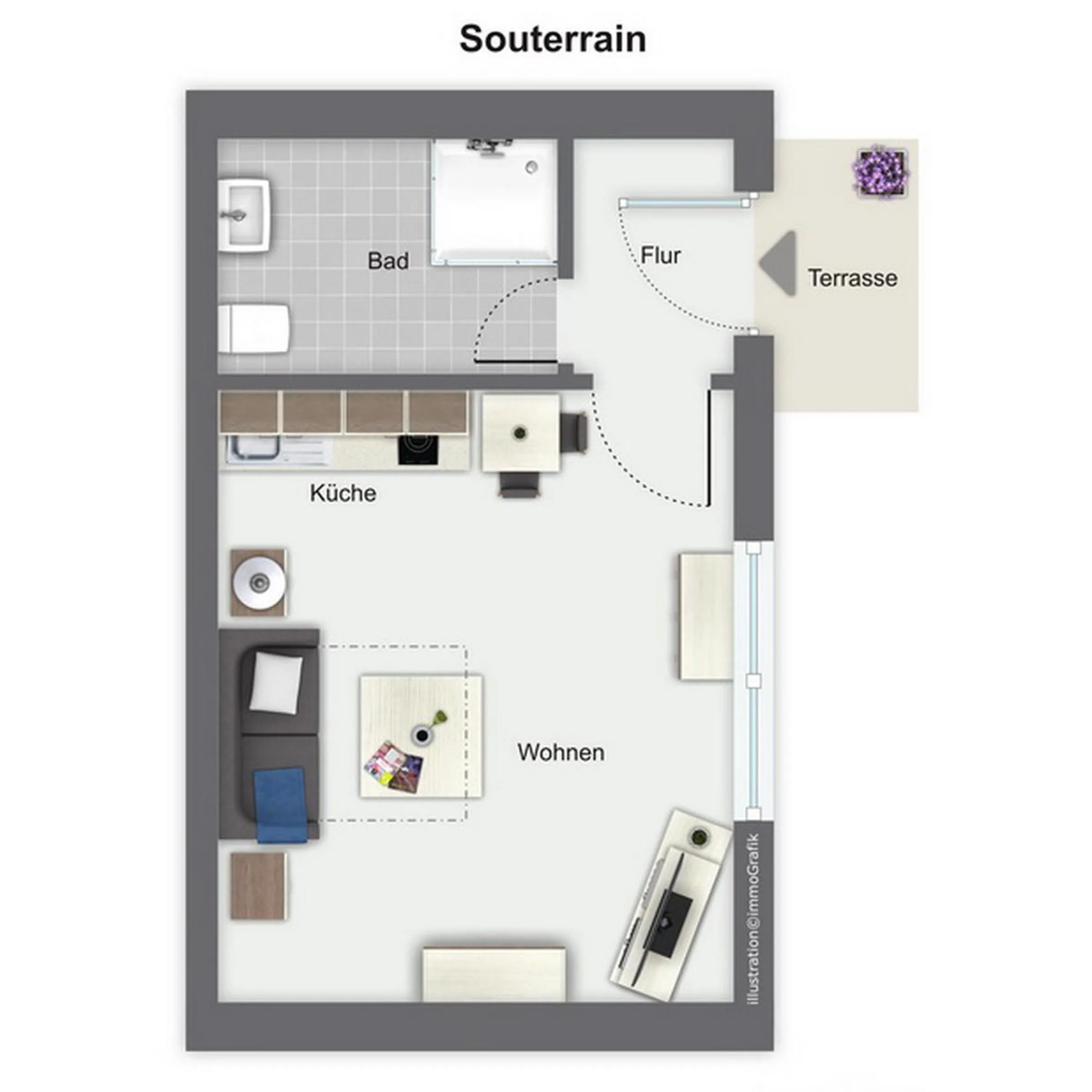 Floor plan in Strandvilla Krabbe Wohnung 03