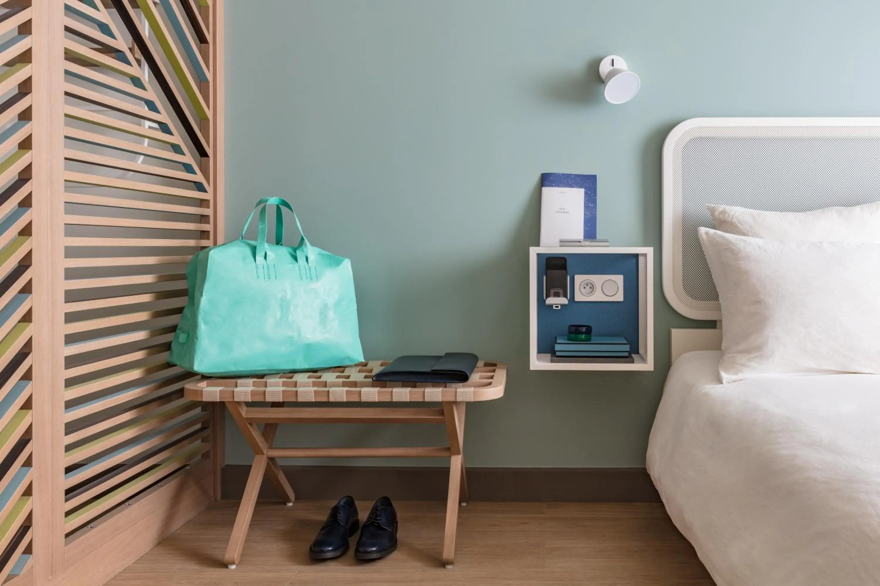 Decorative detail, Bed in OKKO Hotels Paris Gare de l'Est