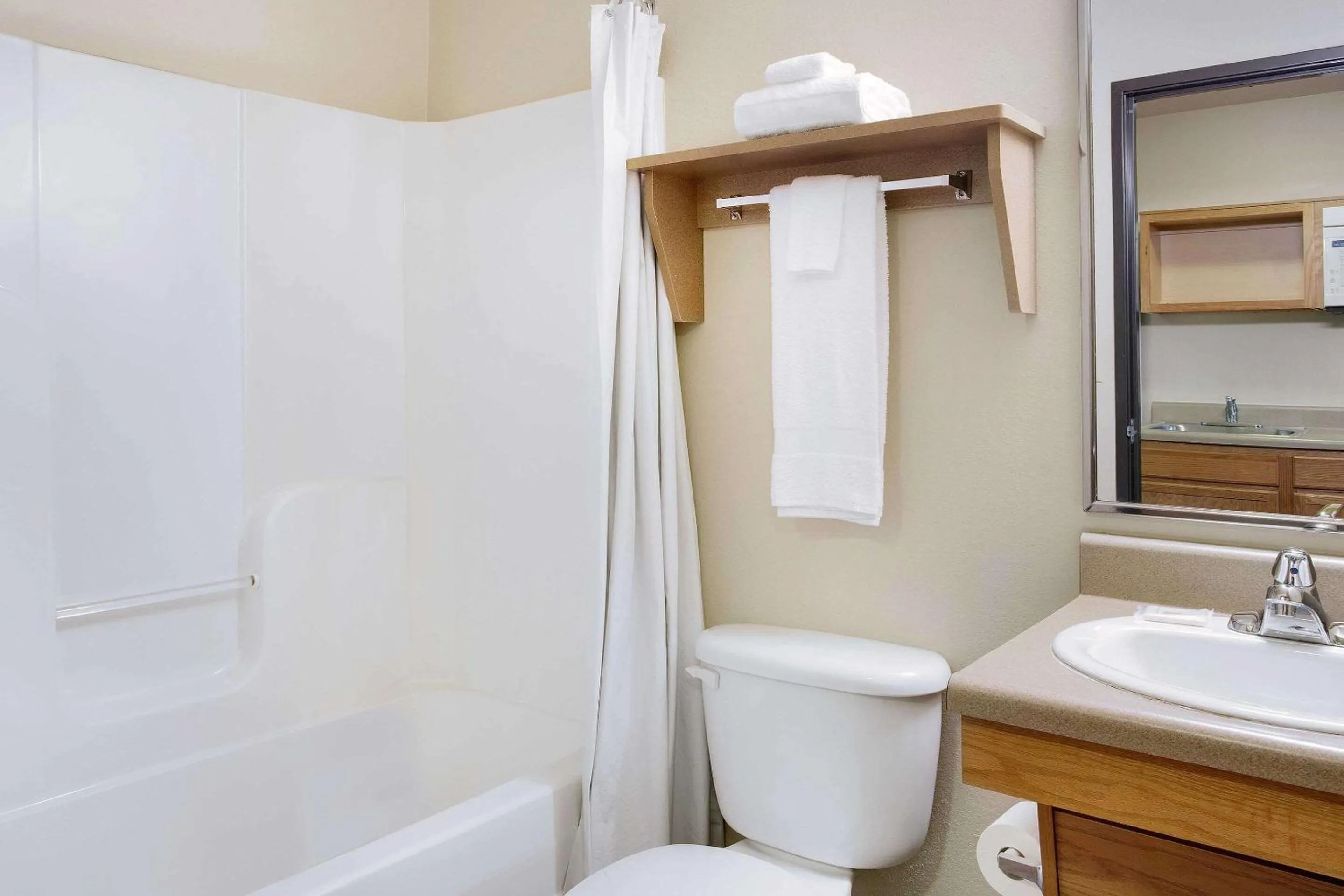 Bathroom in WoodSpring Suites Raleigh Northeast Wake Forest