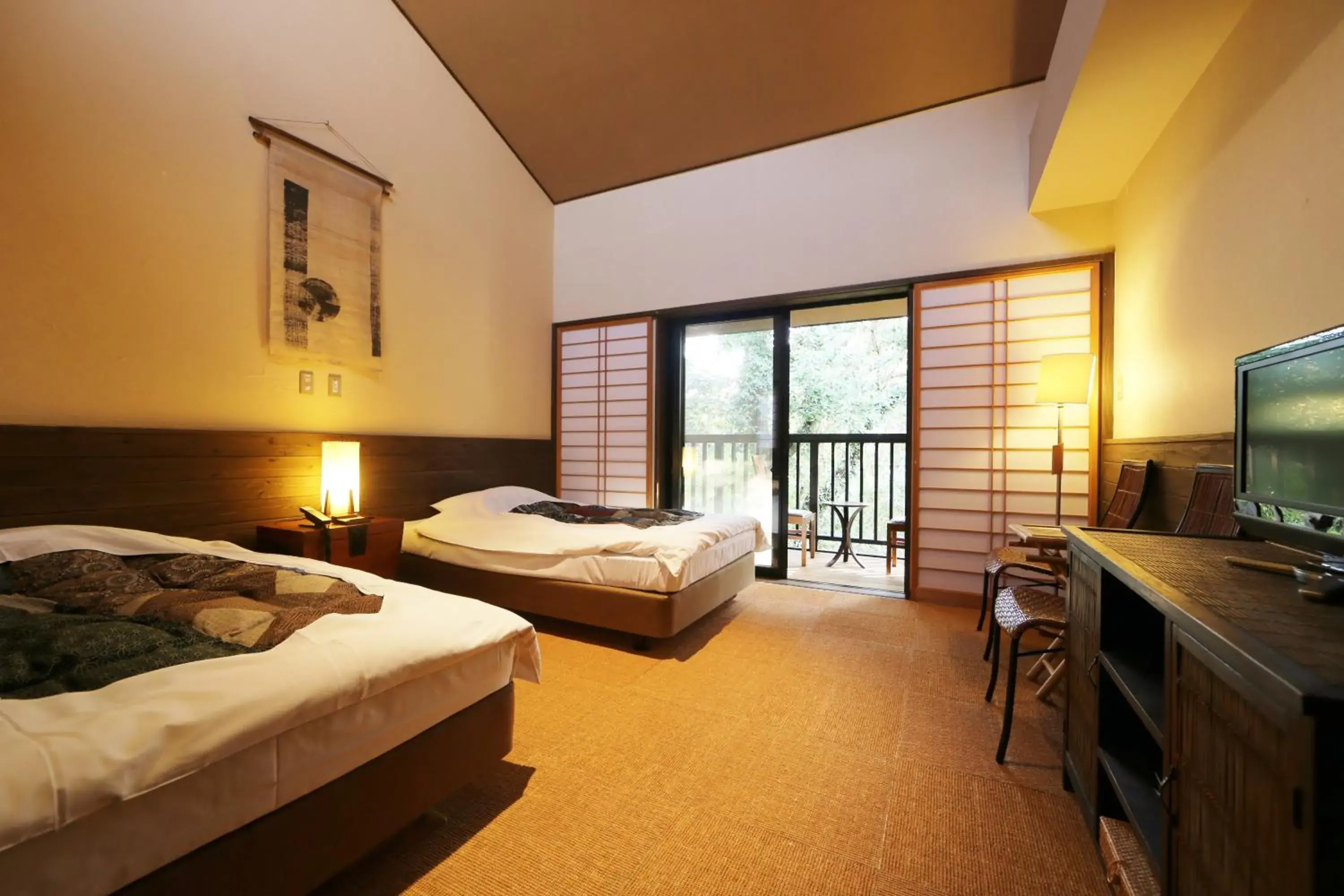 Bed in Shimantonoyado Bed in Shimantonoyado