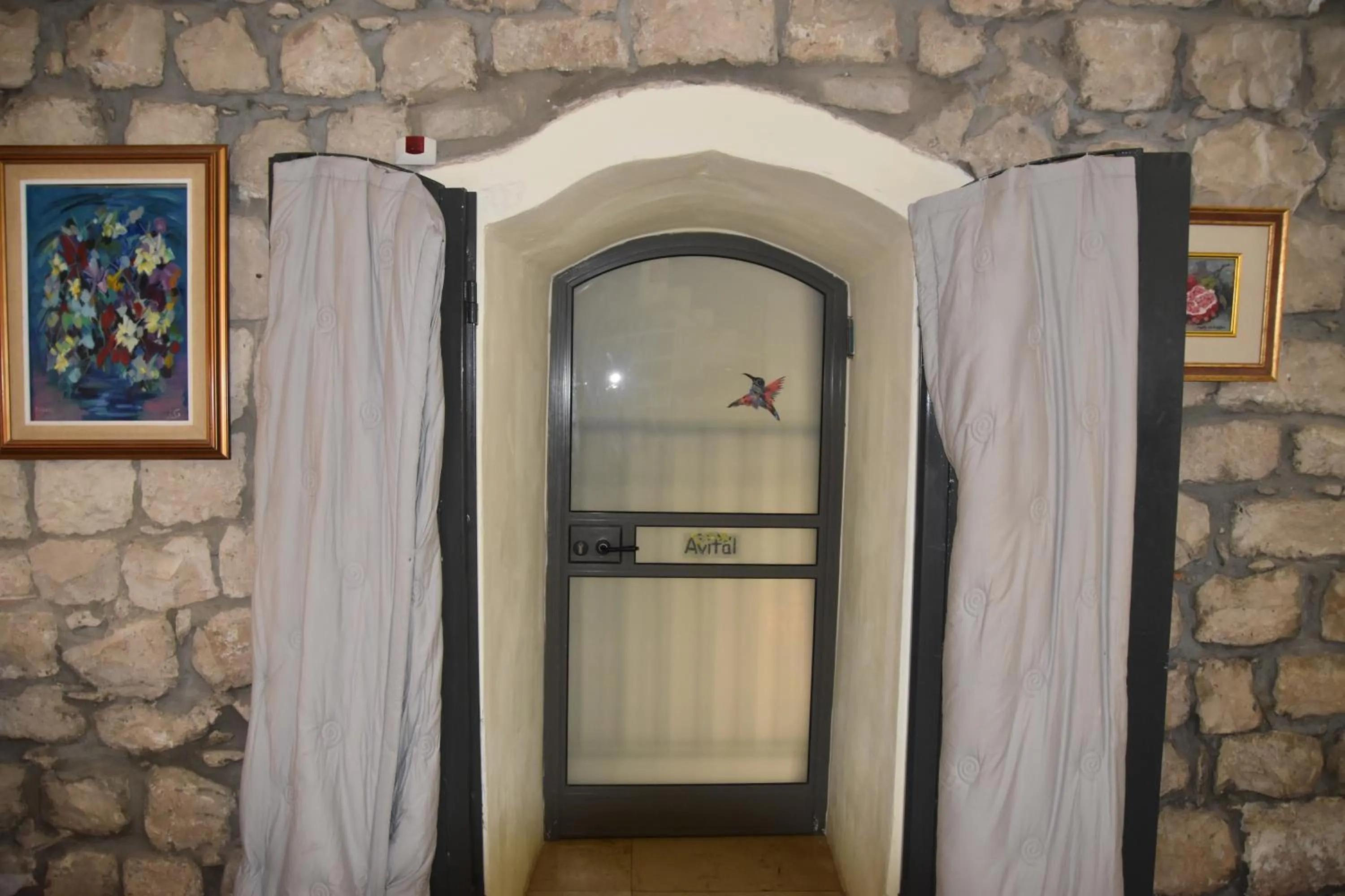 Facade/entrance in Artists' Colony Inn Zefat