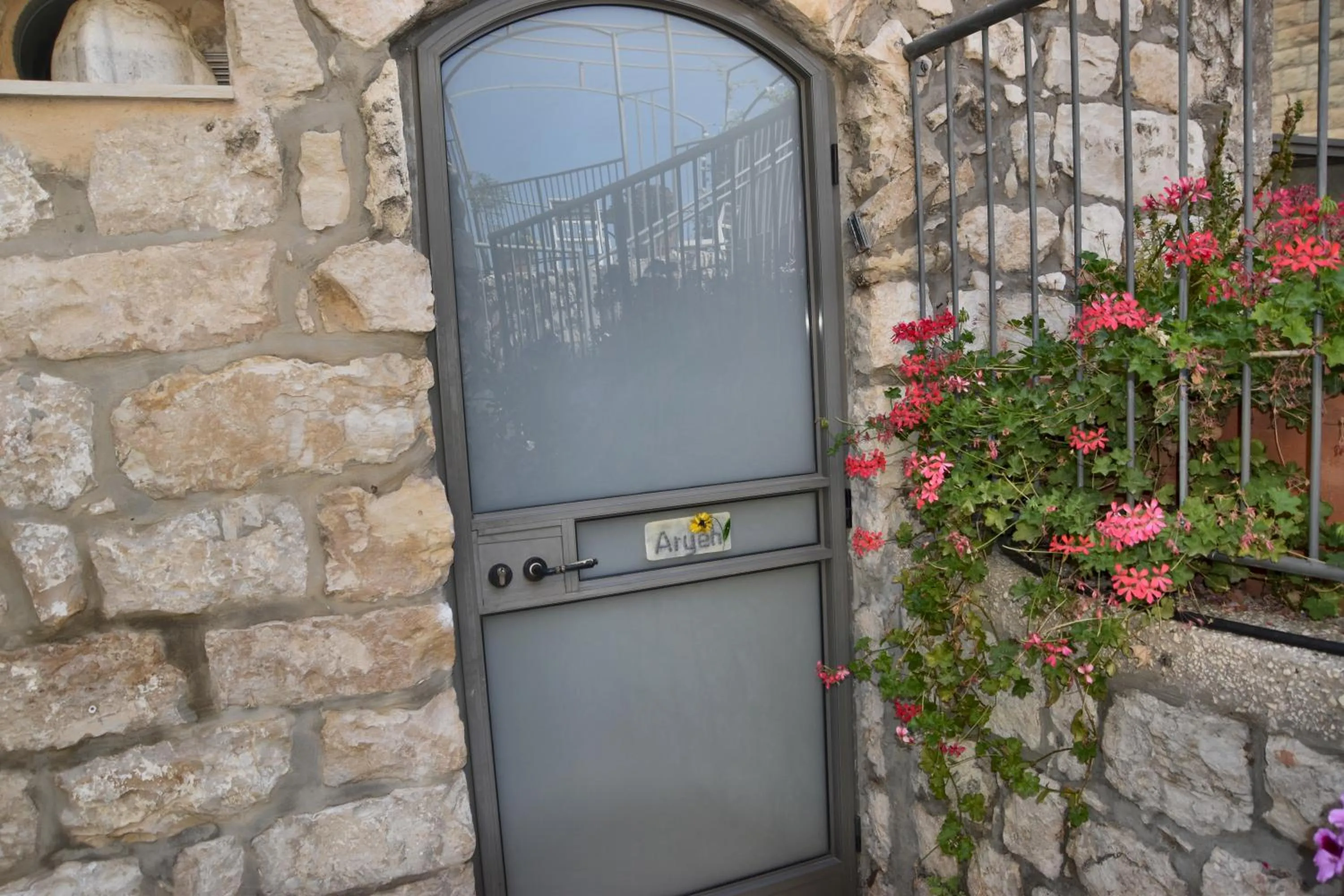 Facade/entrance in Artists' Colony Inn Zefat
