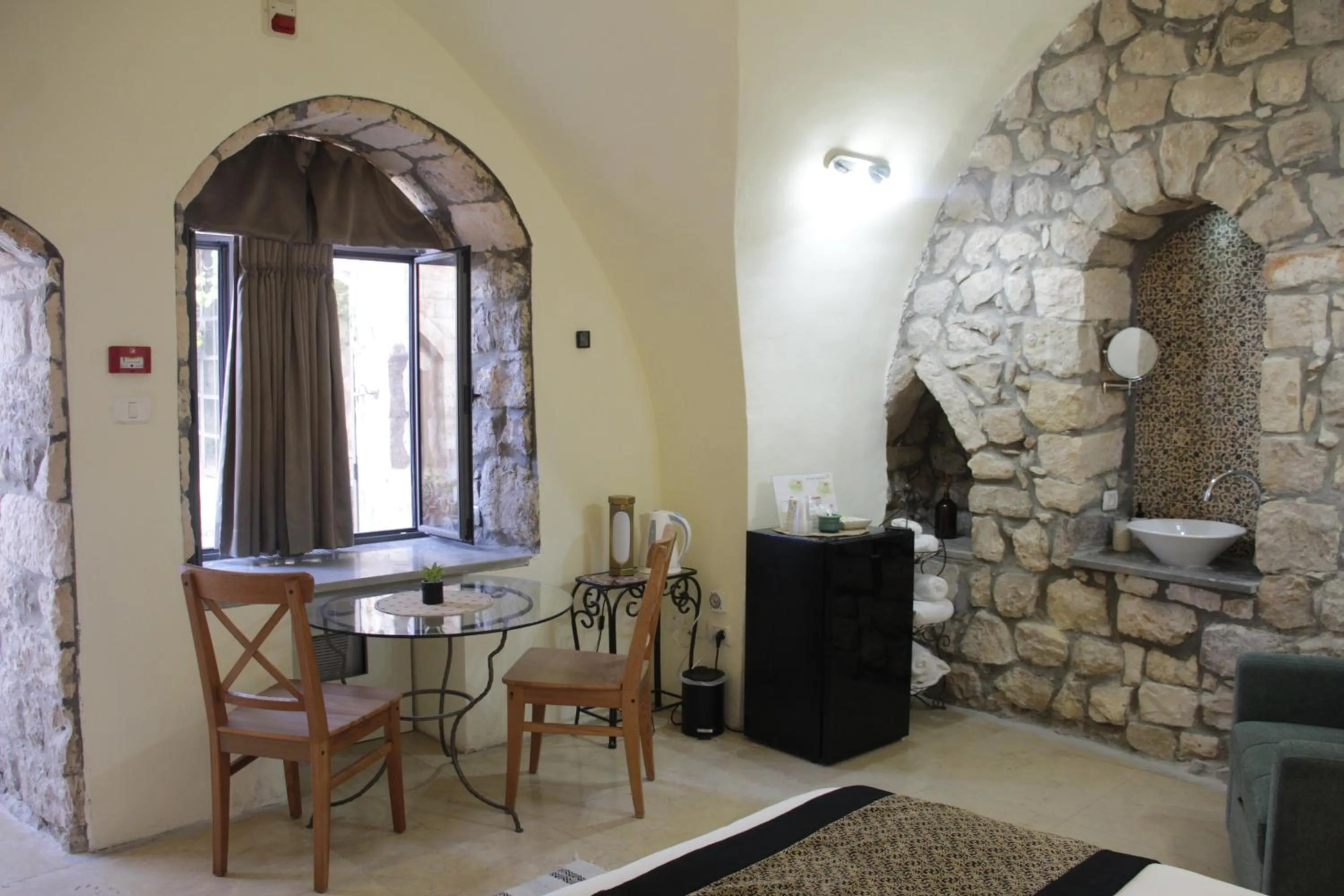 Seating area in Artists' Colony Inn Zefat