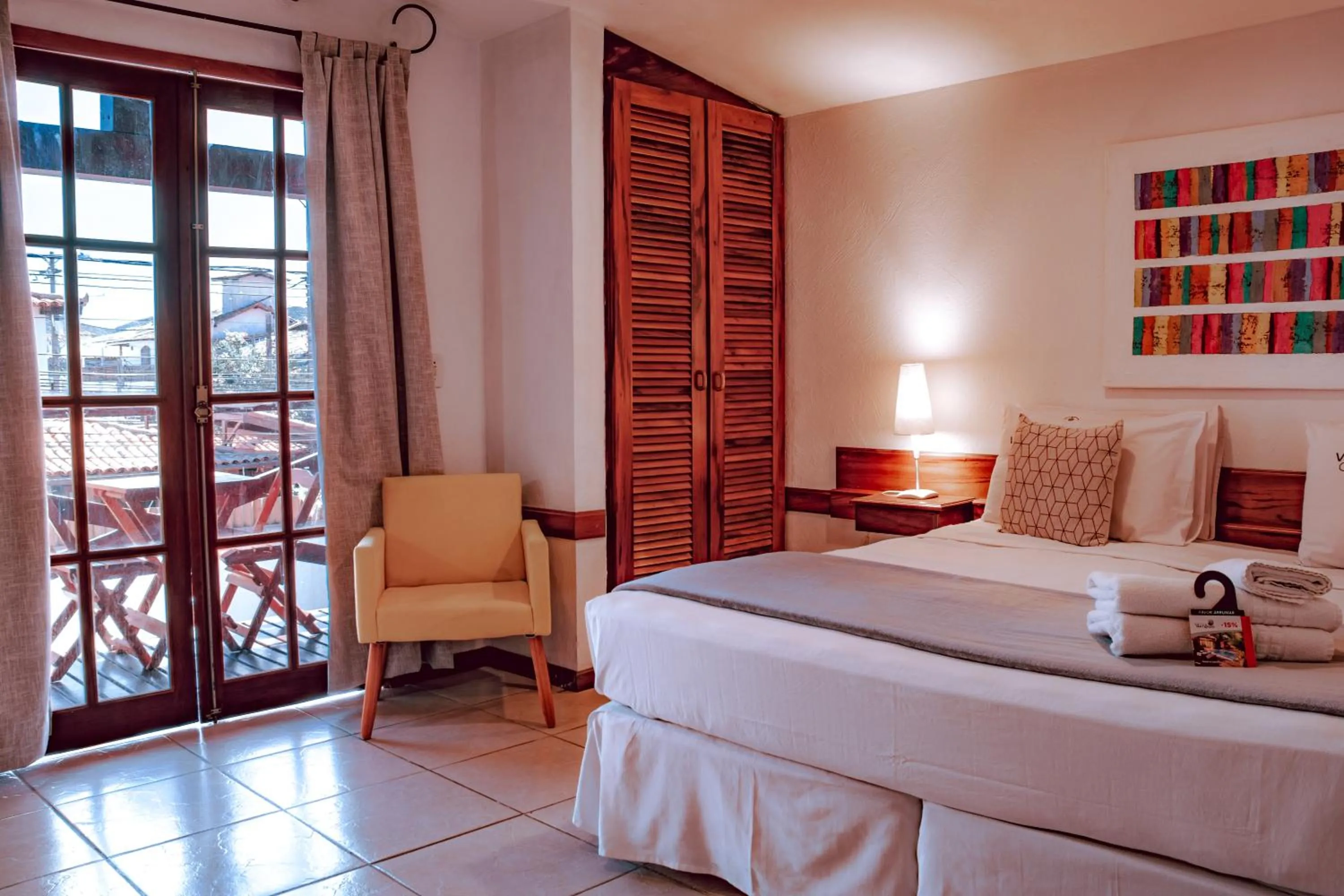 Bed in Pousada Villegaignon