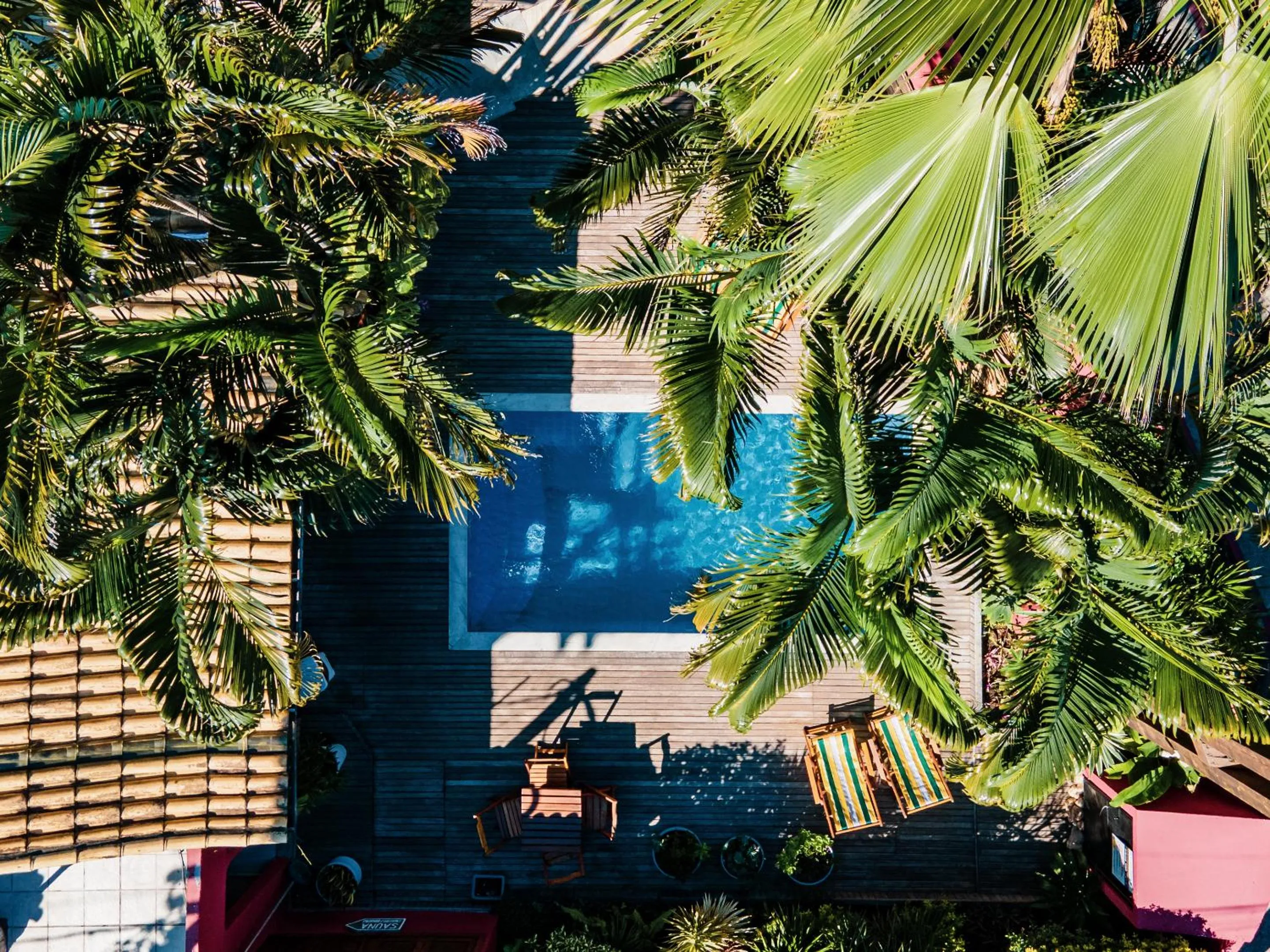 Pool view in Pousada Villegaignon