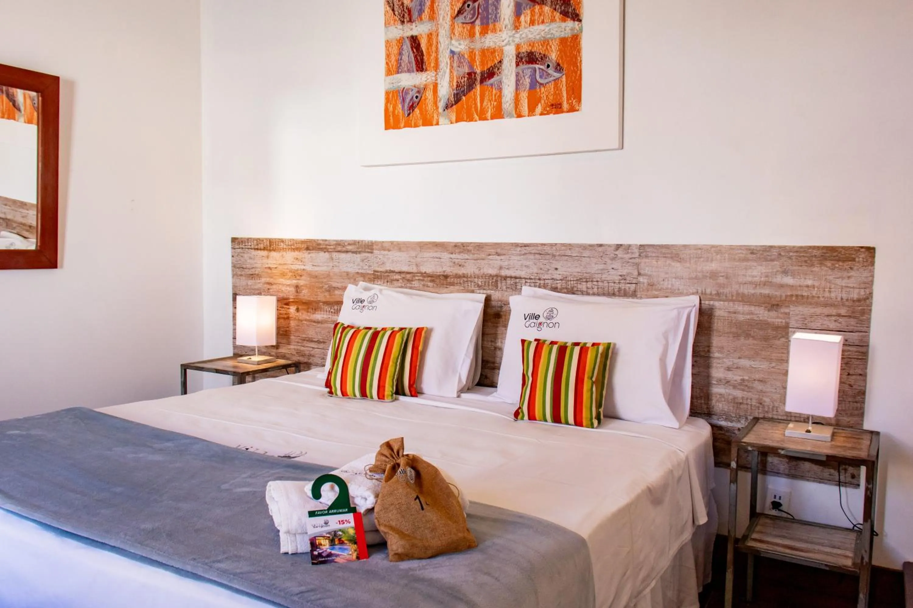 Bed in Pousada Villegaignon