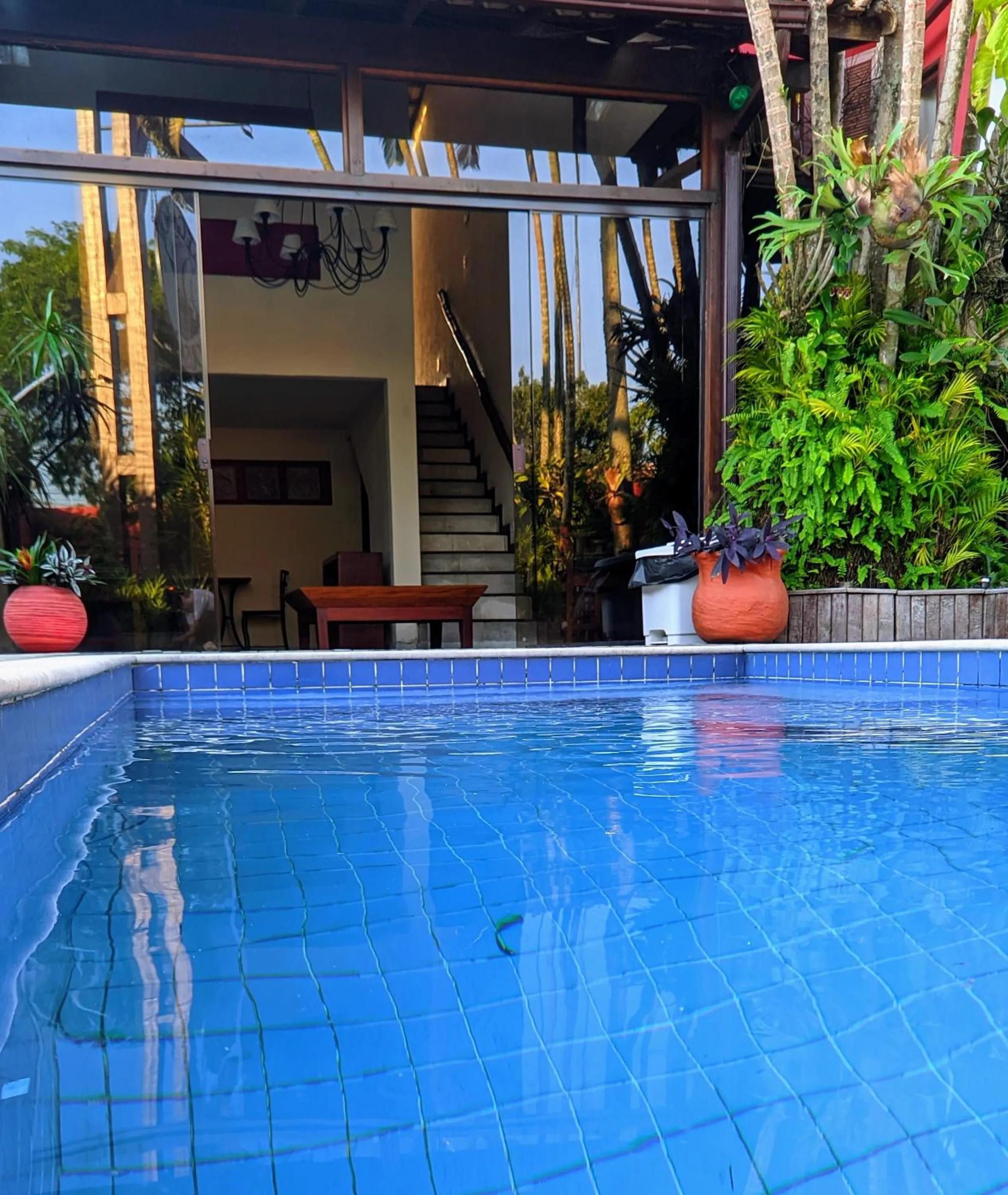 Pool view in Pousada Villegaignon