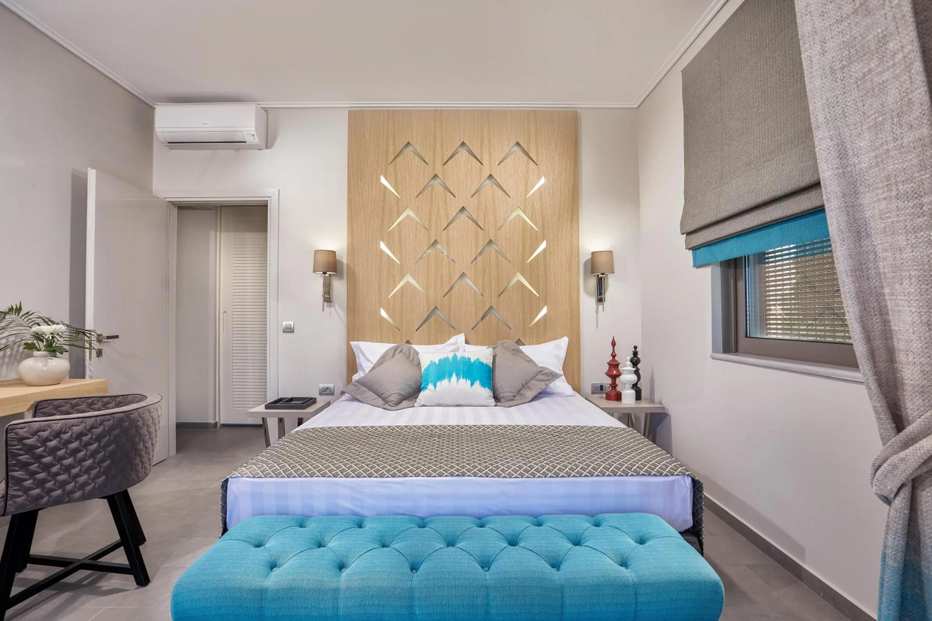 Bed in Lagouvardos Village Hotel