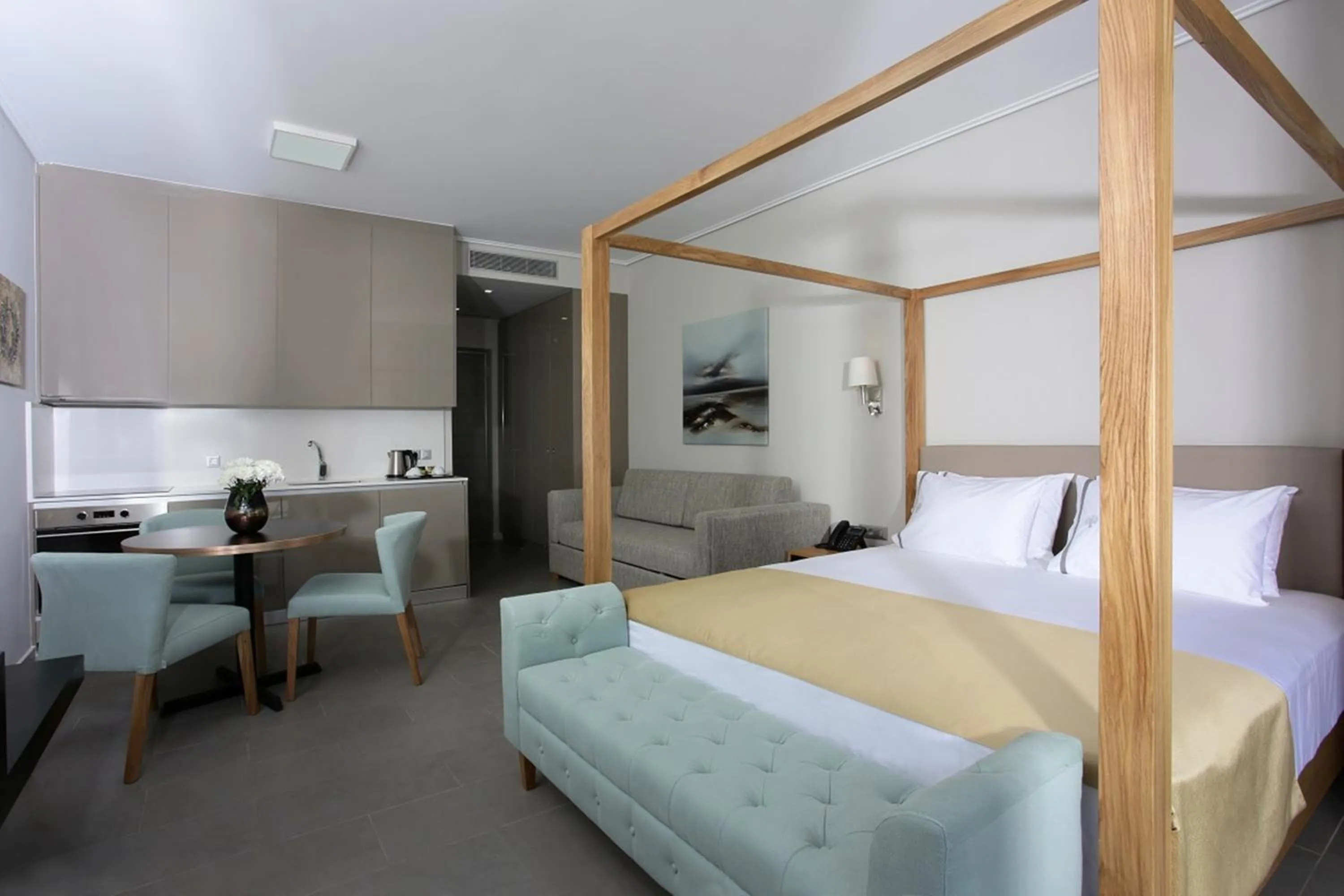 Bed in Lagouvardos Village Hotel