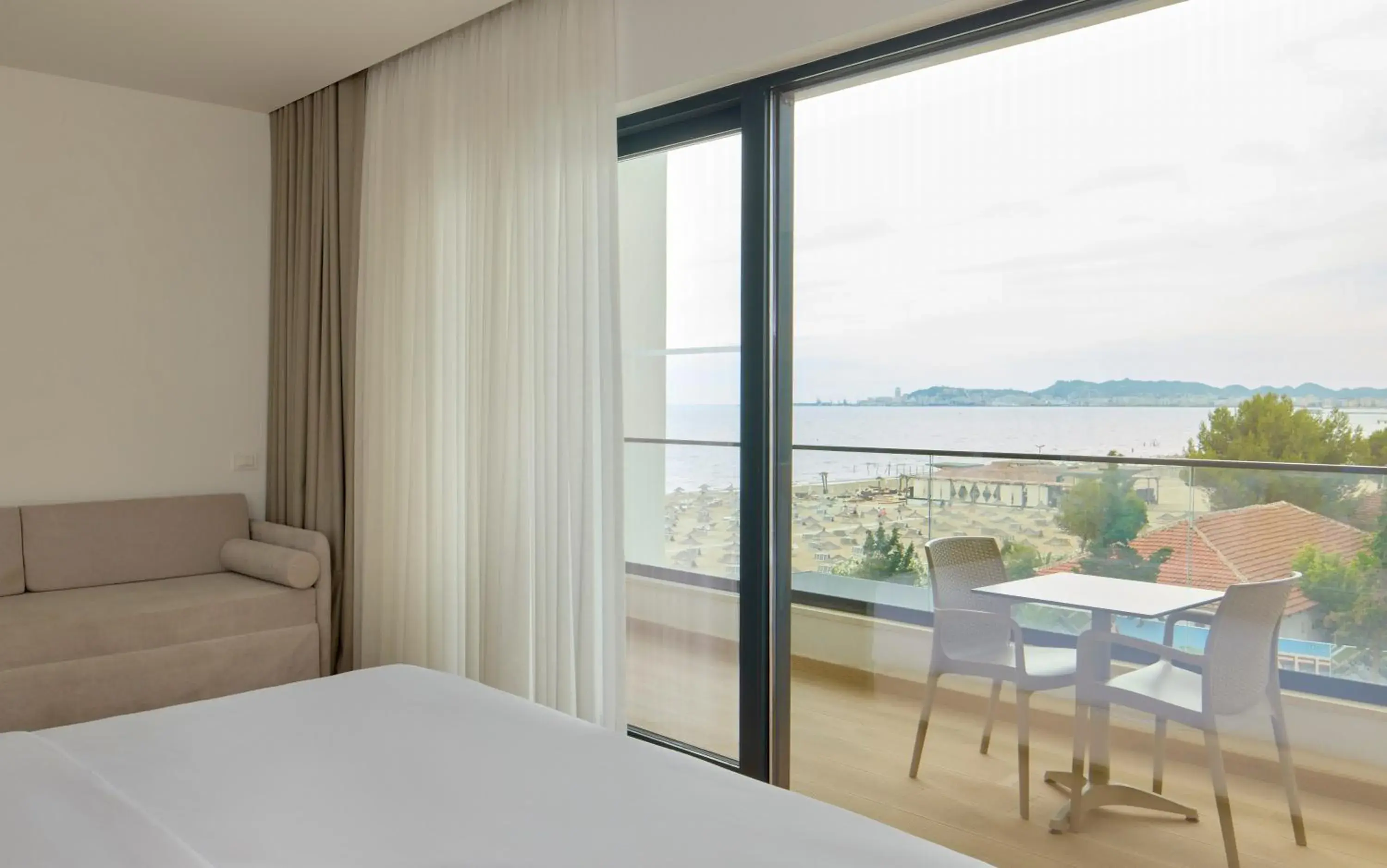 View (from property/room), Bed in Sol Tropikal Durrës View (from property/room), Bed in Sol Tropikal Durrës