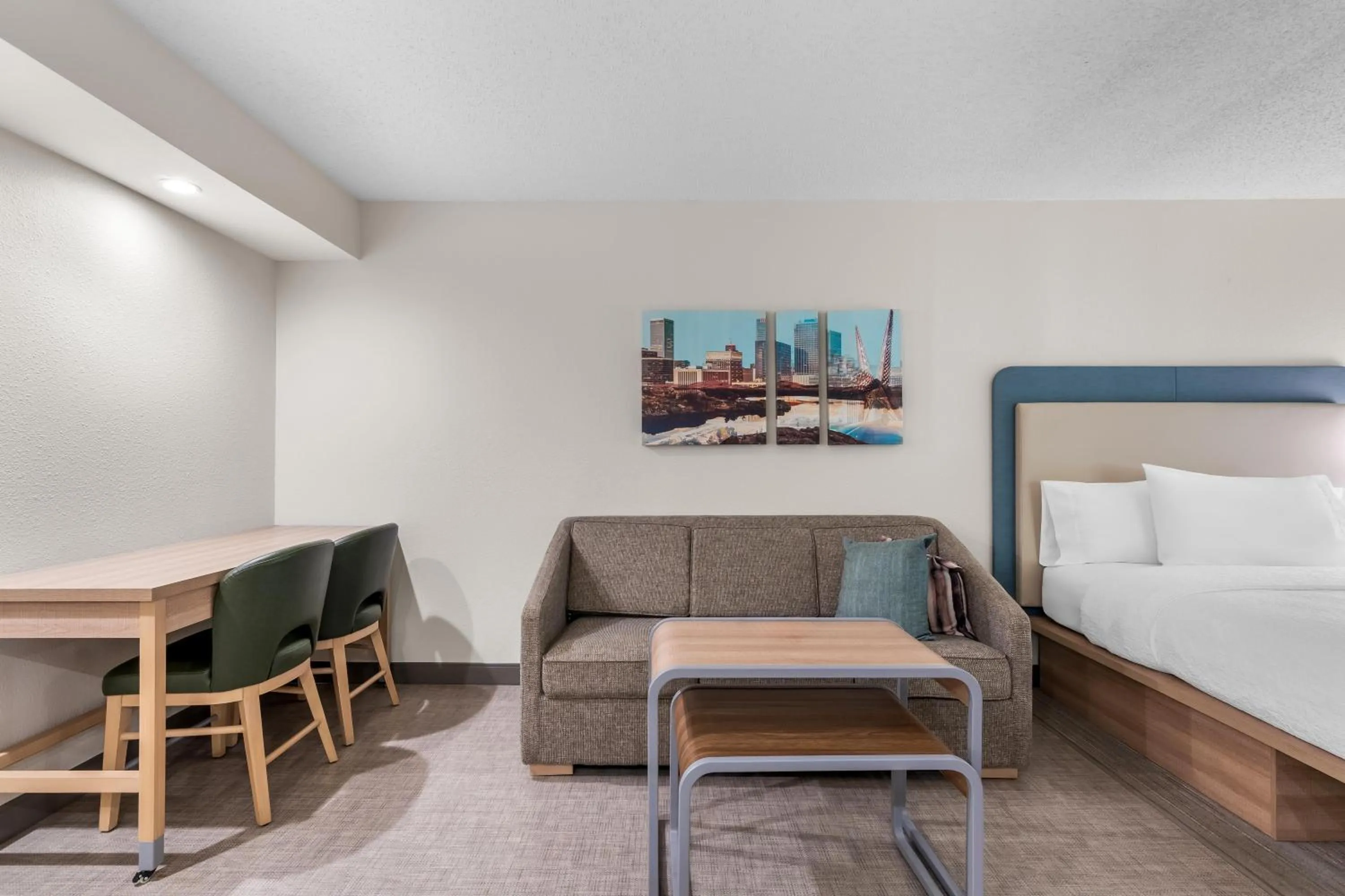 Bed in Homewood Suites by Hilton Oklahoma City Airport