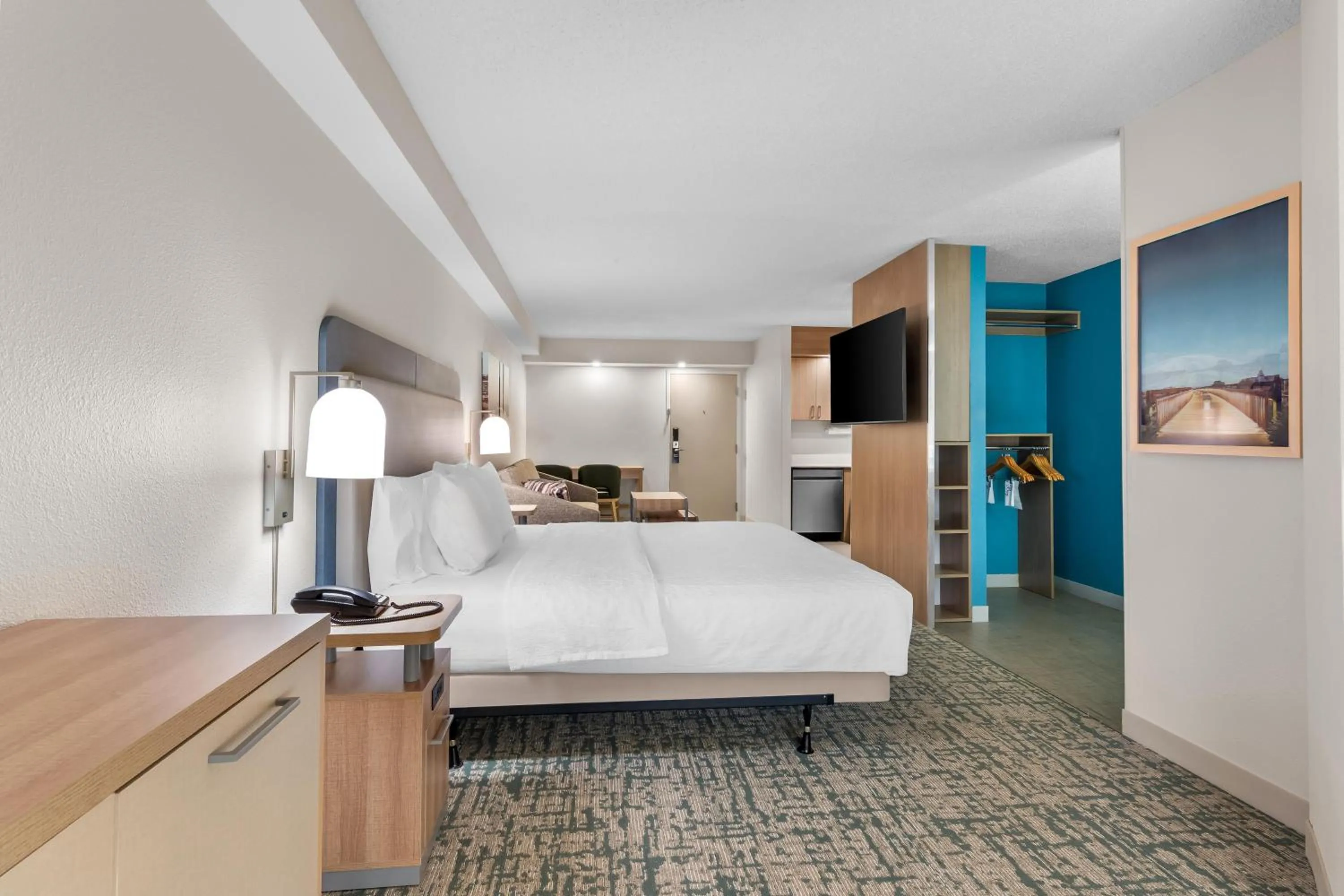 Bed in Homewood Suites by Hilton Oklahoma City Airport