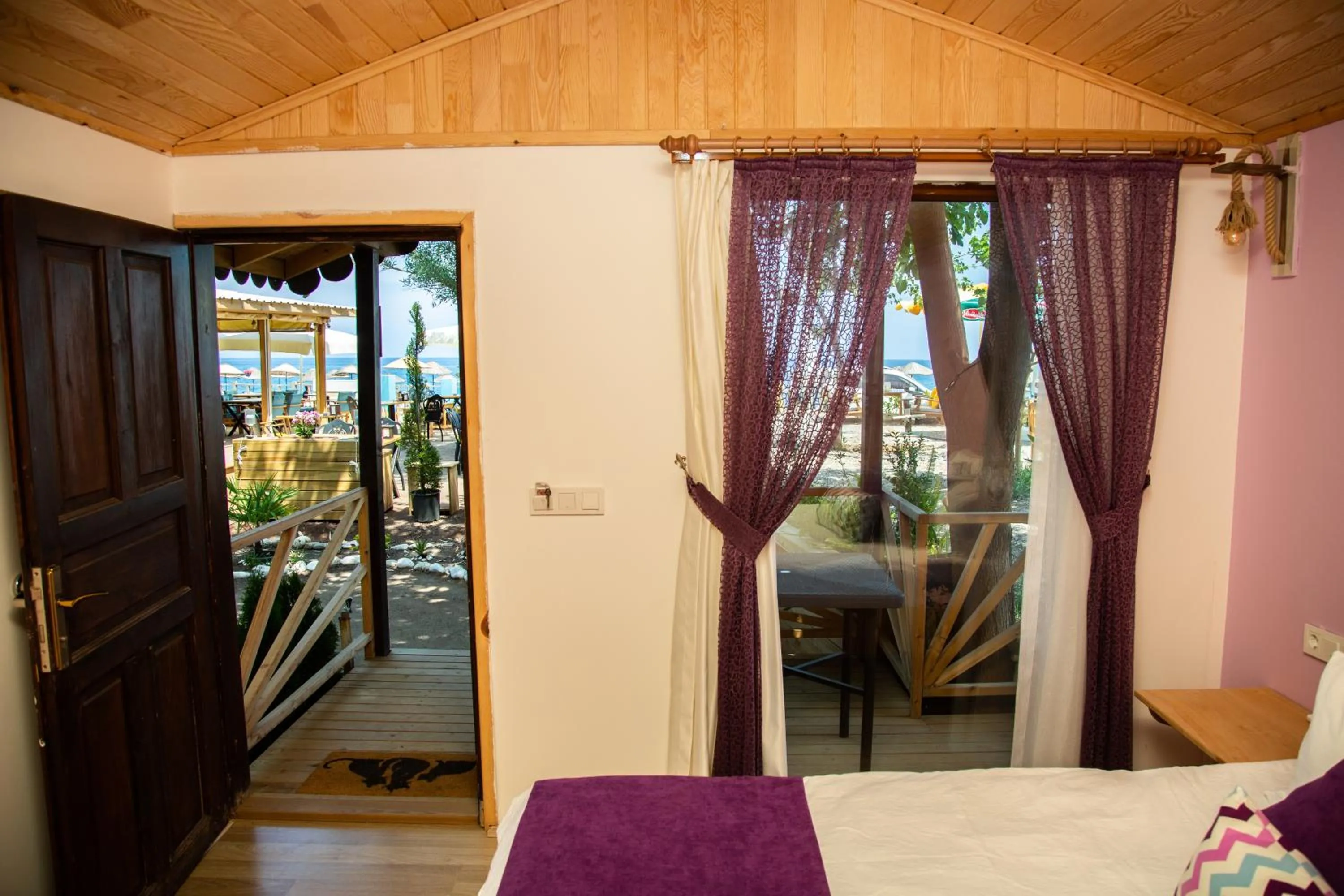 Patio, Bed in Kara Kedi Beach Bungalow
