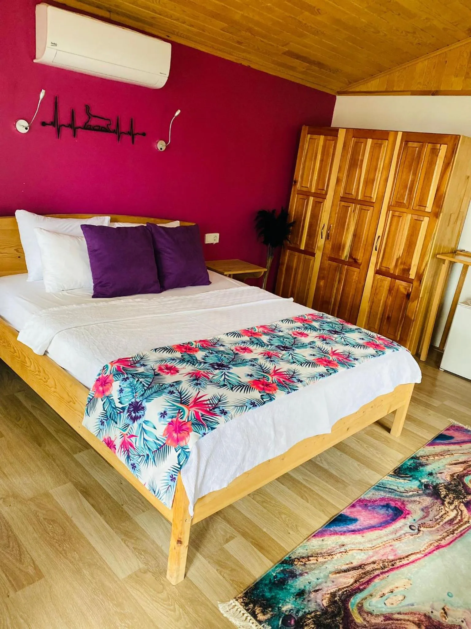 Bed in Kara Kedi Beach Bungalow