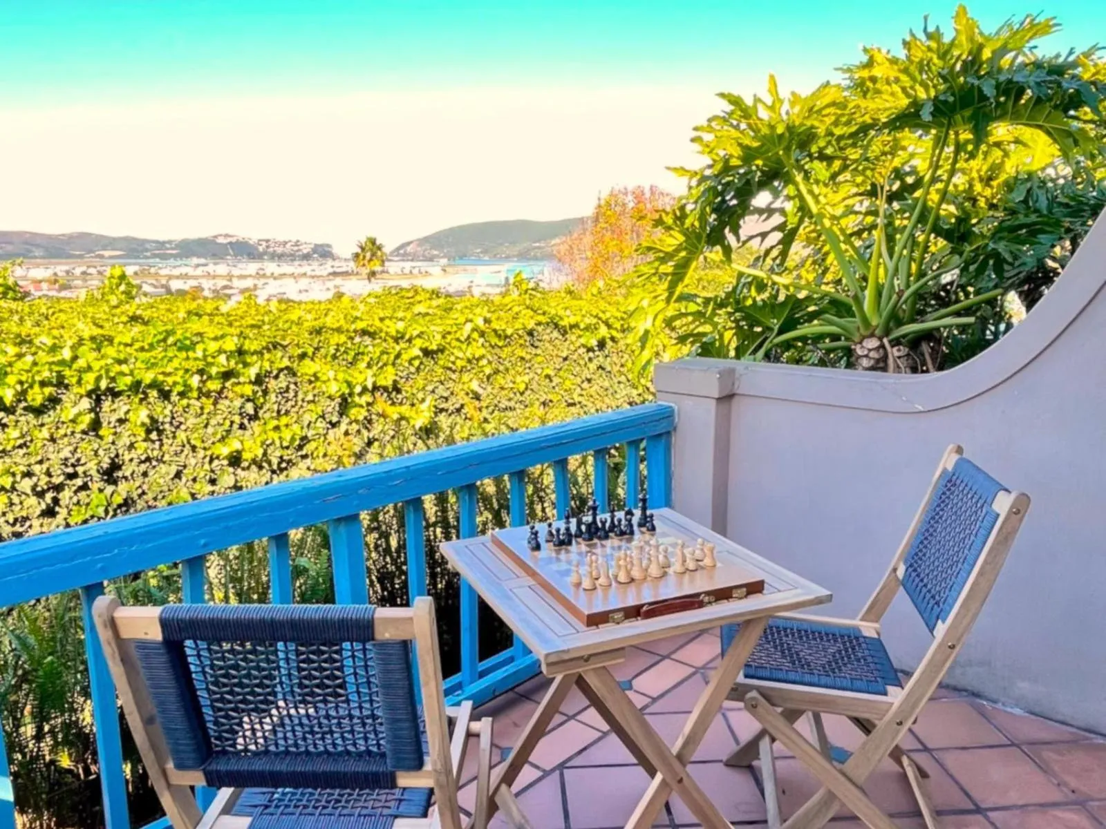 Patio in Guinea Fowl Lodge - Lagoon & Heads View B&B, Central Knysna