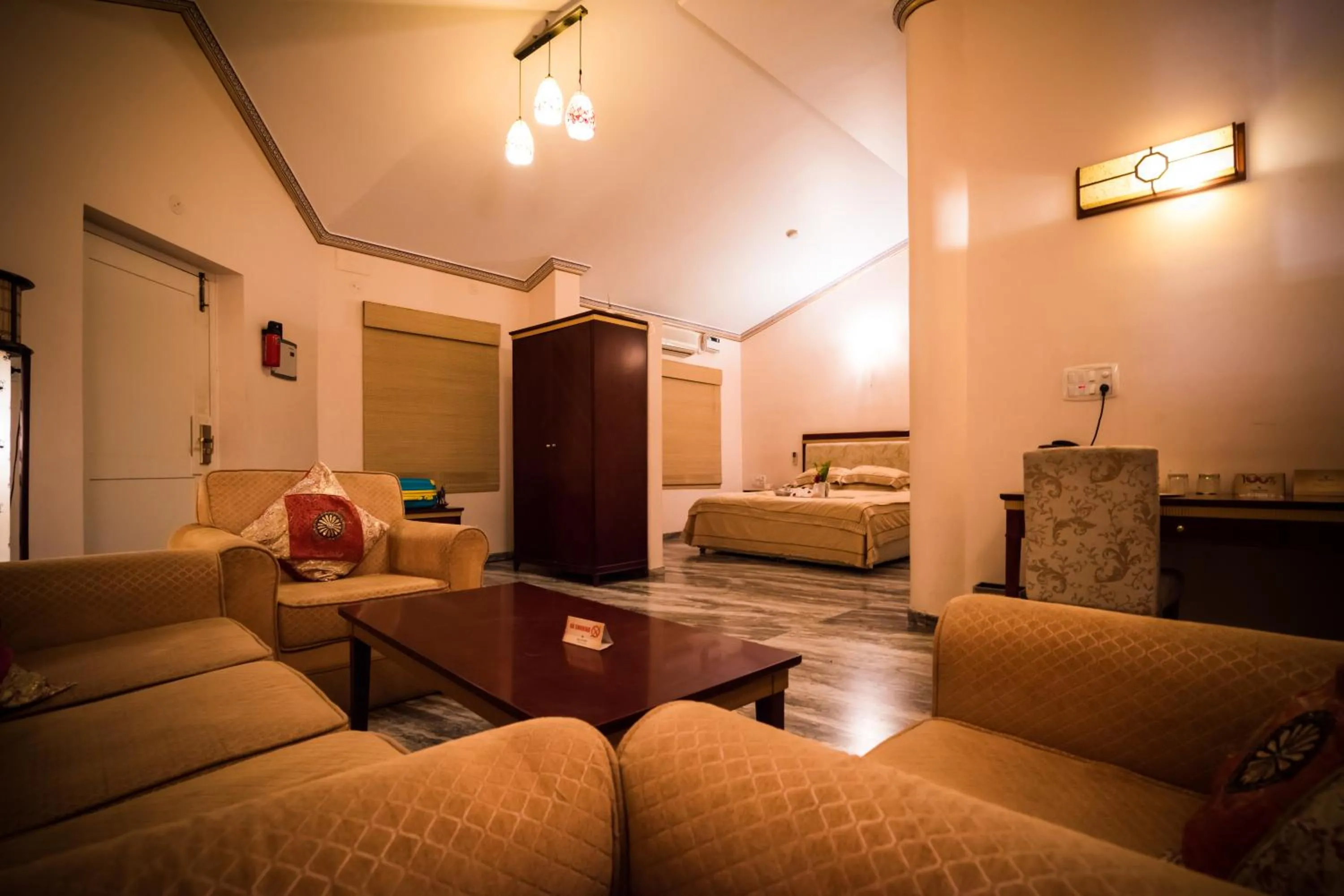 Photo of the whole room, Bed in Vijayshree Resort, Hampi