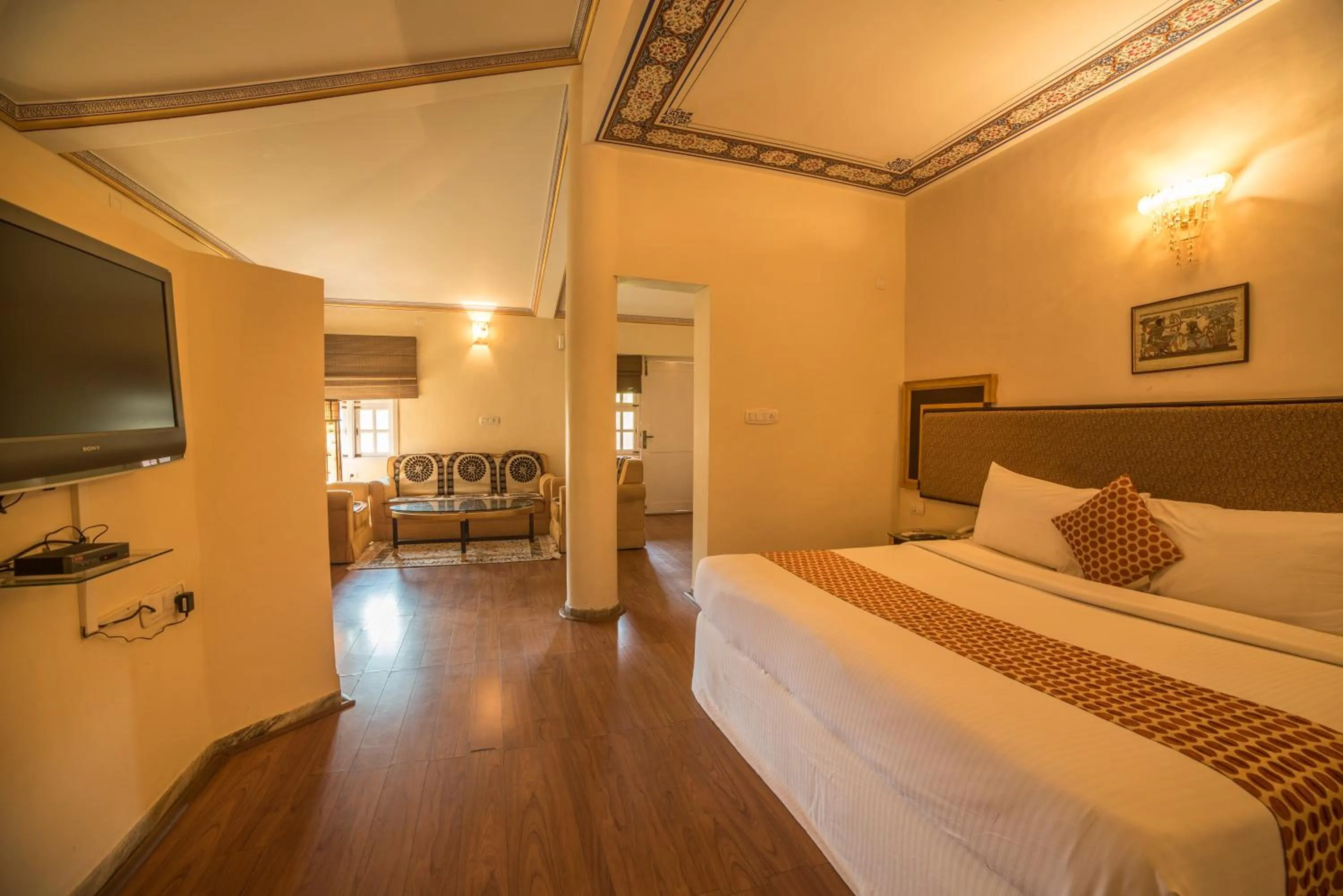 Bedroom, Bed in Vijayshree Resort, Hampi