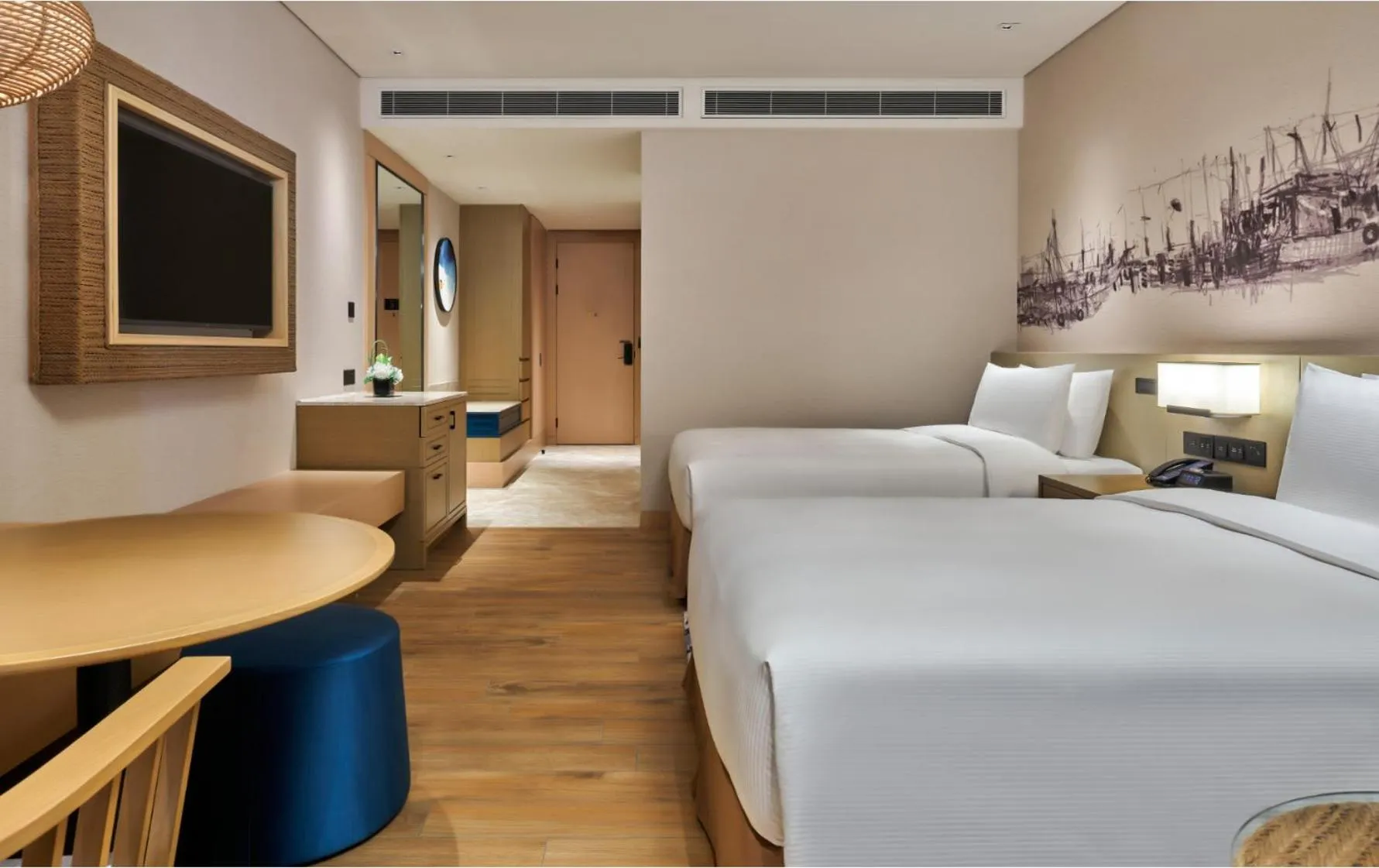 Living room, Bed in DoubleTree by Hilton Shanwei