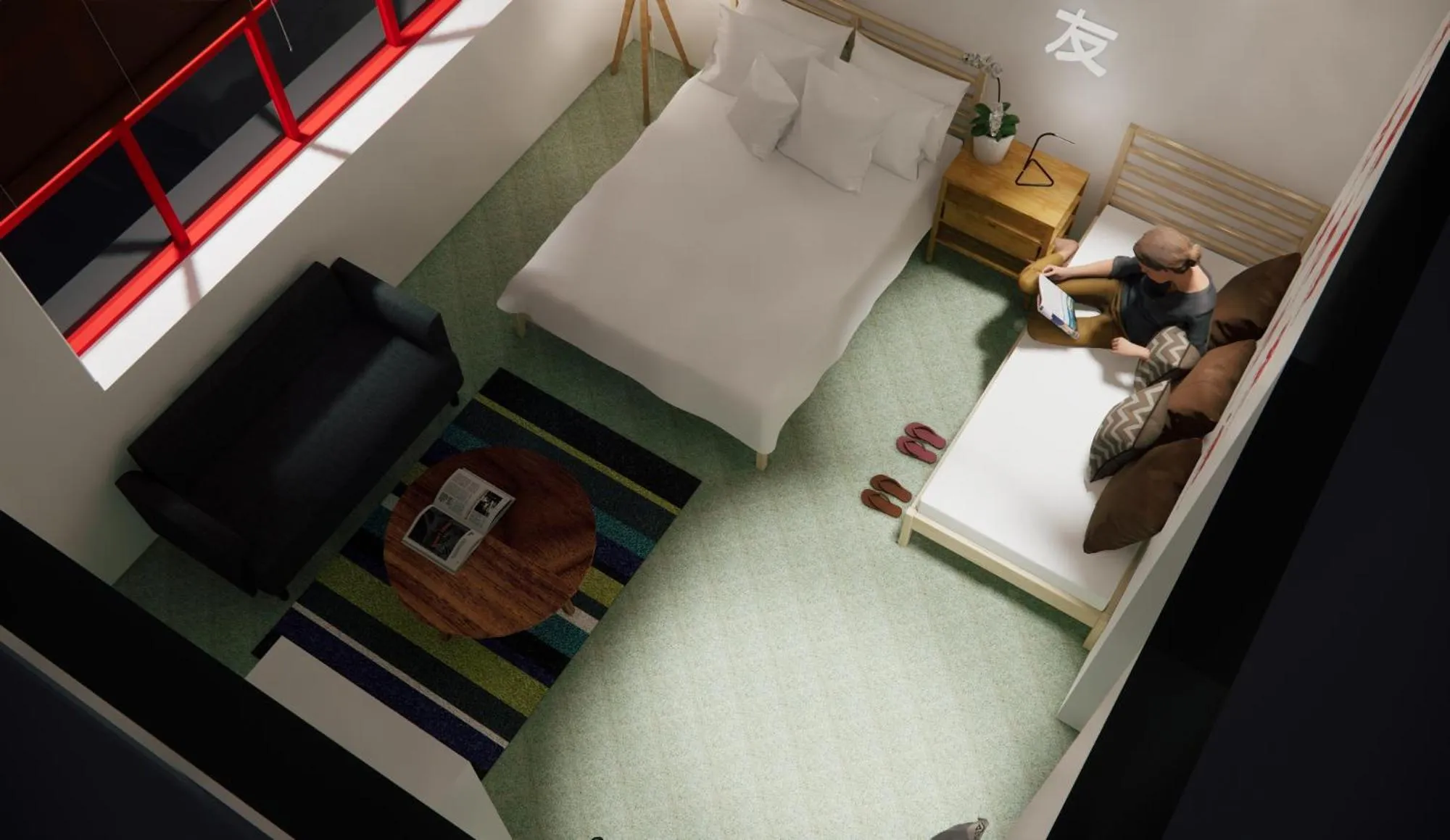 Bed in Yu Cafe Hostel