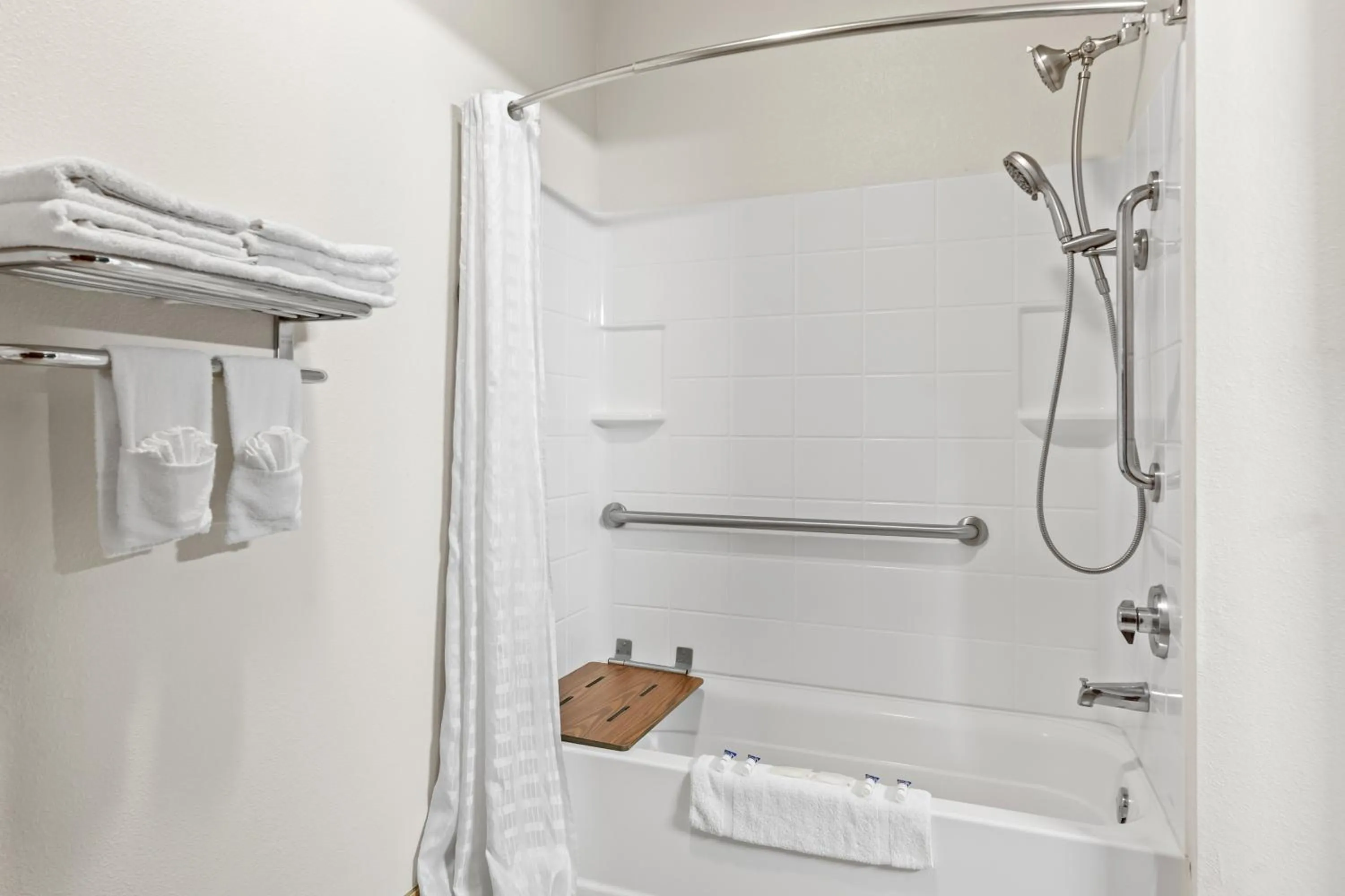 Shower in Americas Best Value Inn Somerville Texas