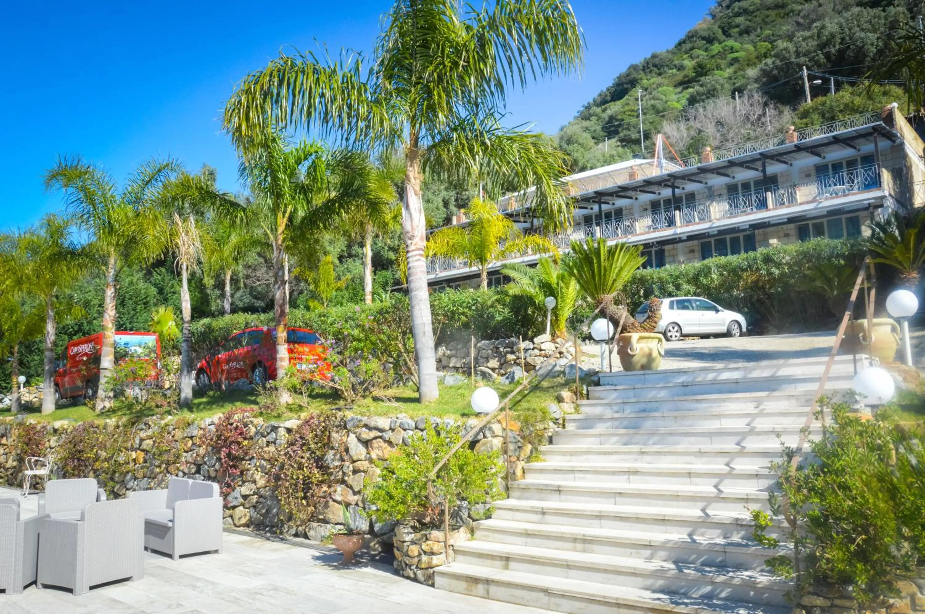 Facade/entrance in CapoSperone Resort