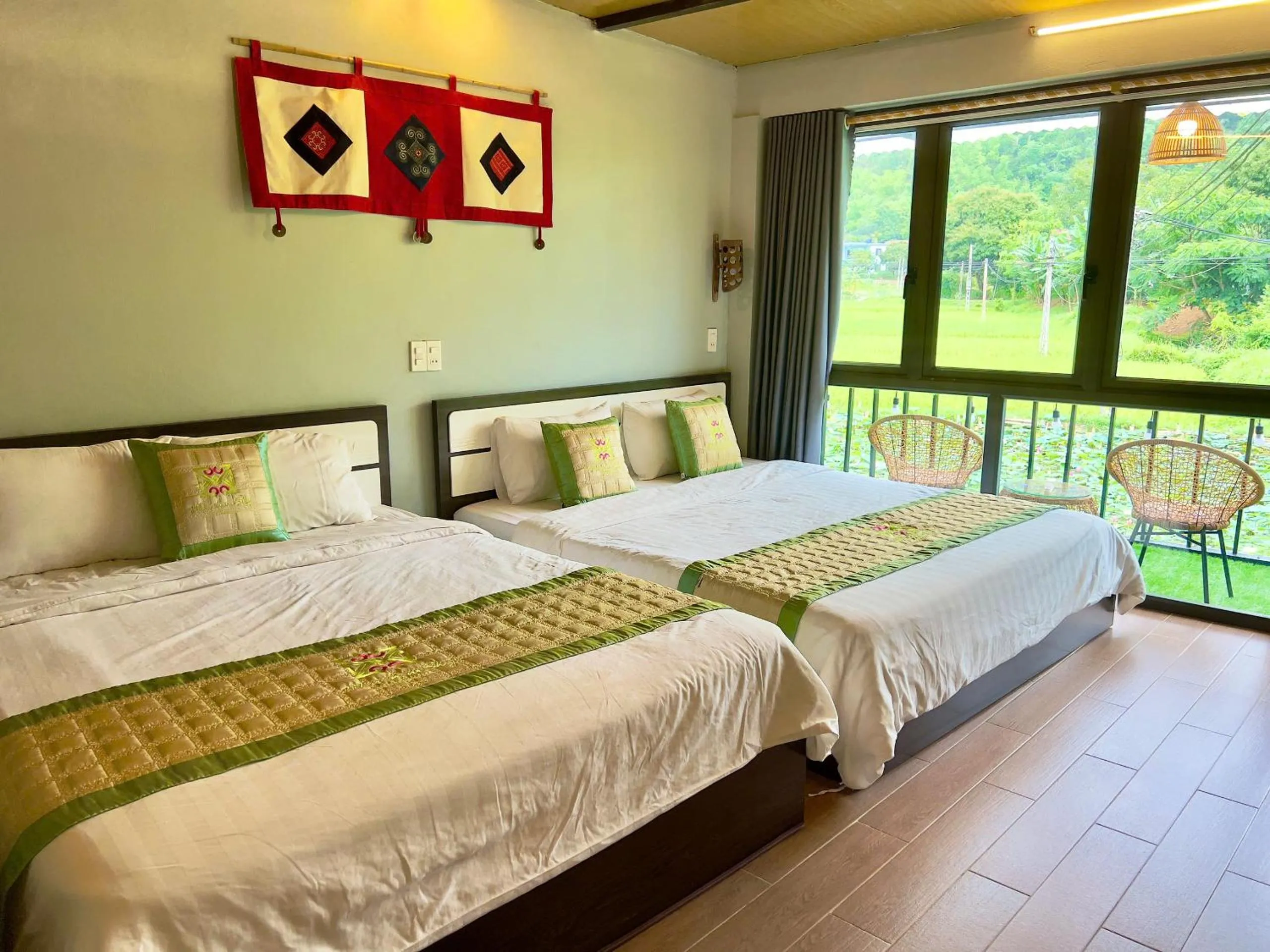 Bed in Mai Chau Sky Resort