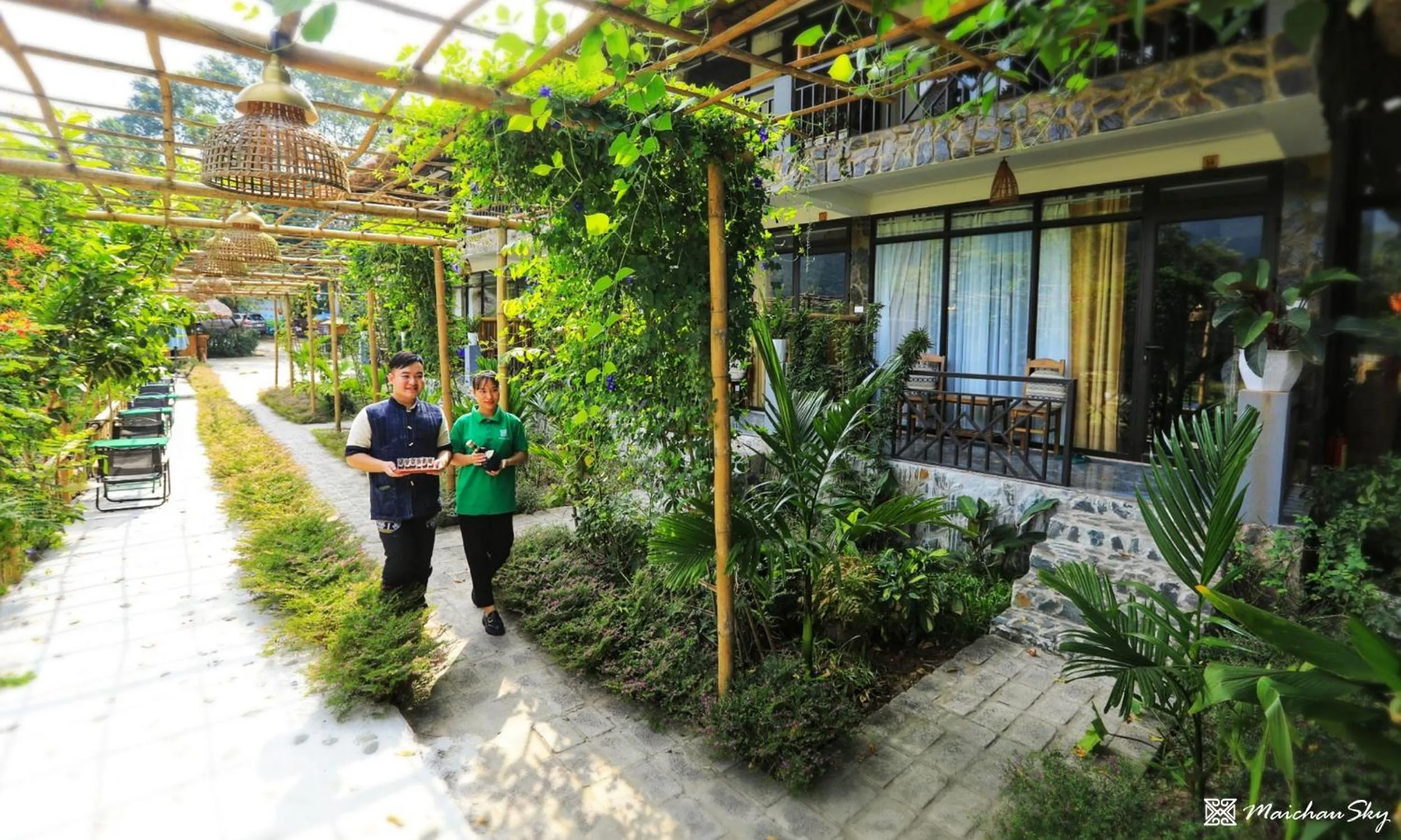 People in Mai Chau Sky Resort