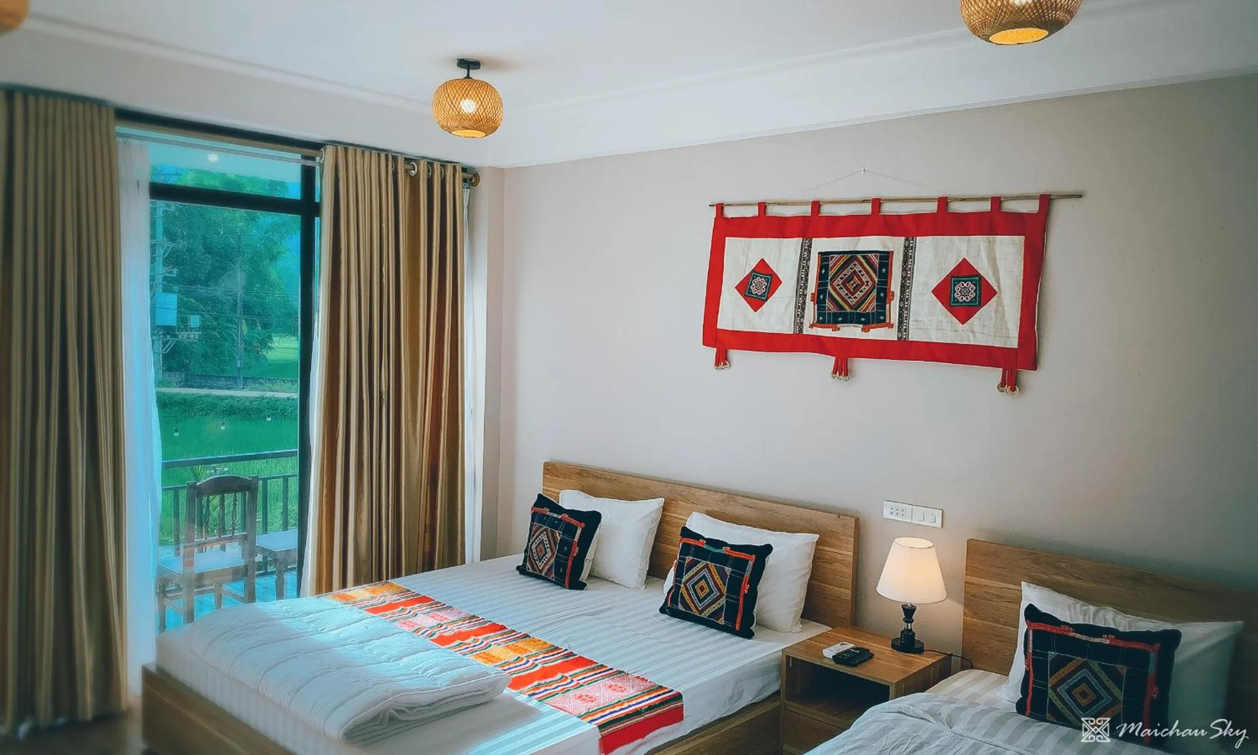 Photo of the whole room, Bed in Mai Chau Sky Resort