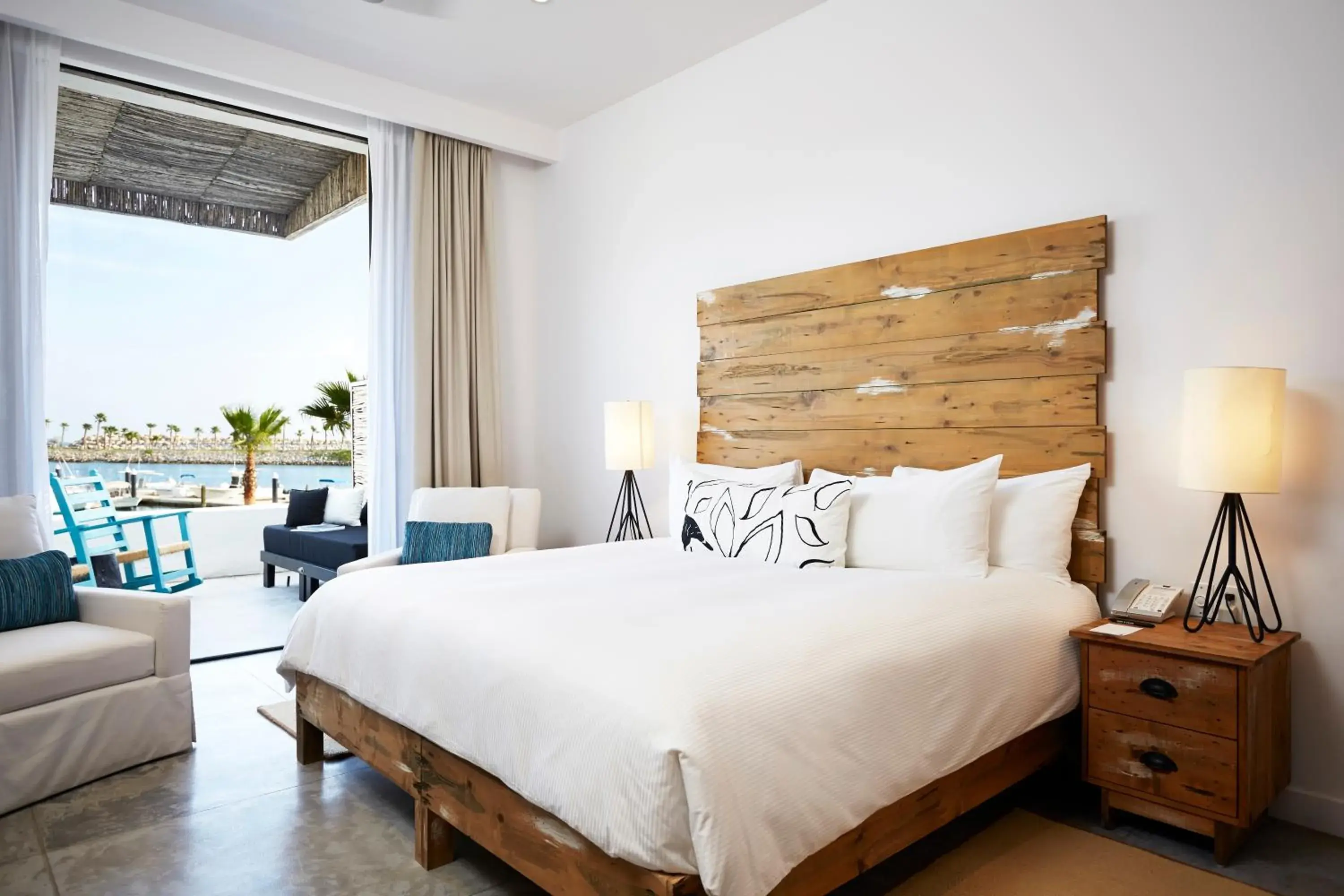 Balcony/Terrace, Bed in Hotel El Ganzo - Adults Only Balcony/Terrace, Bed in Hotel El Ganzo - Adults Only