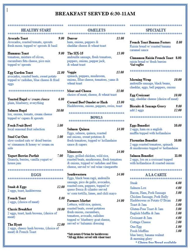 Restaurant/places to eat in Hyatt Centric Downtown Minneapolis