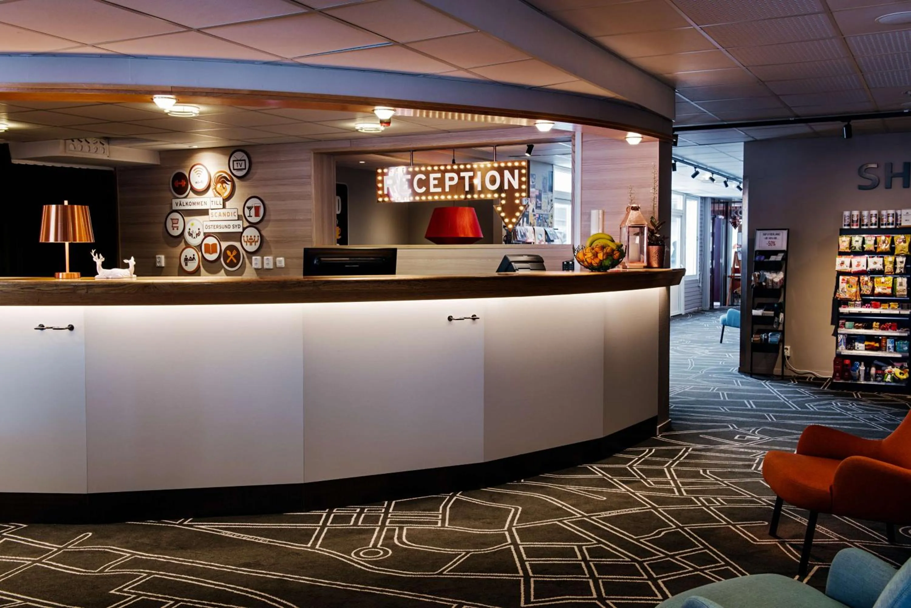 Lobby or reception in Scandic Östersund Syd