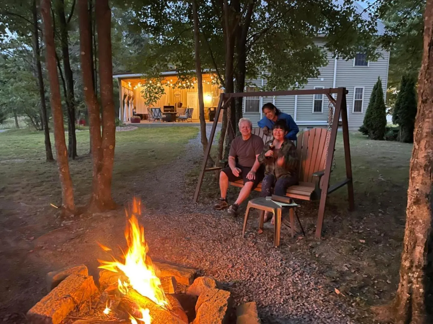 fireplace in Deer Creek Winery at Brooks Estate