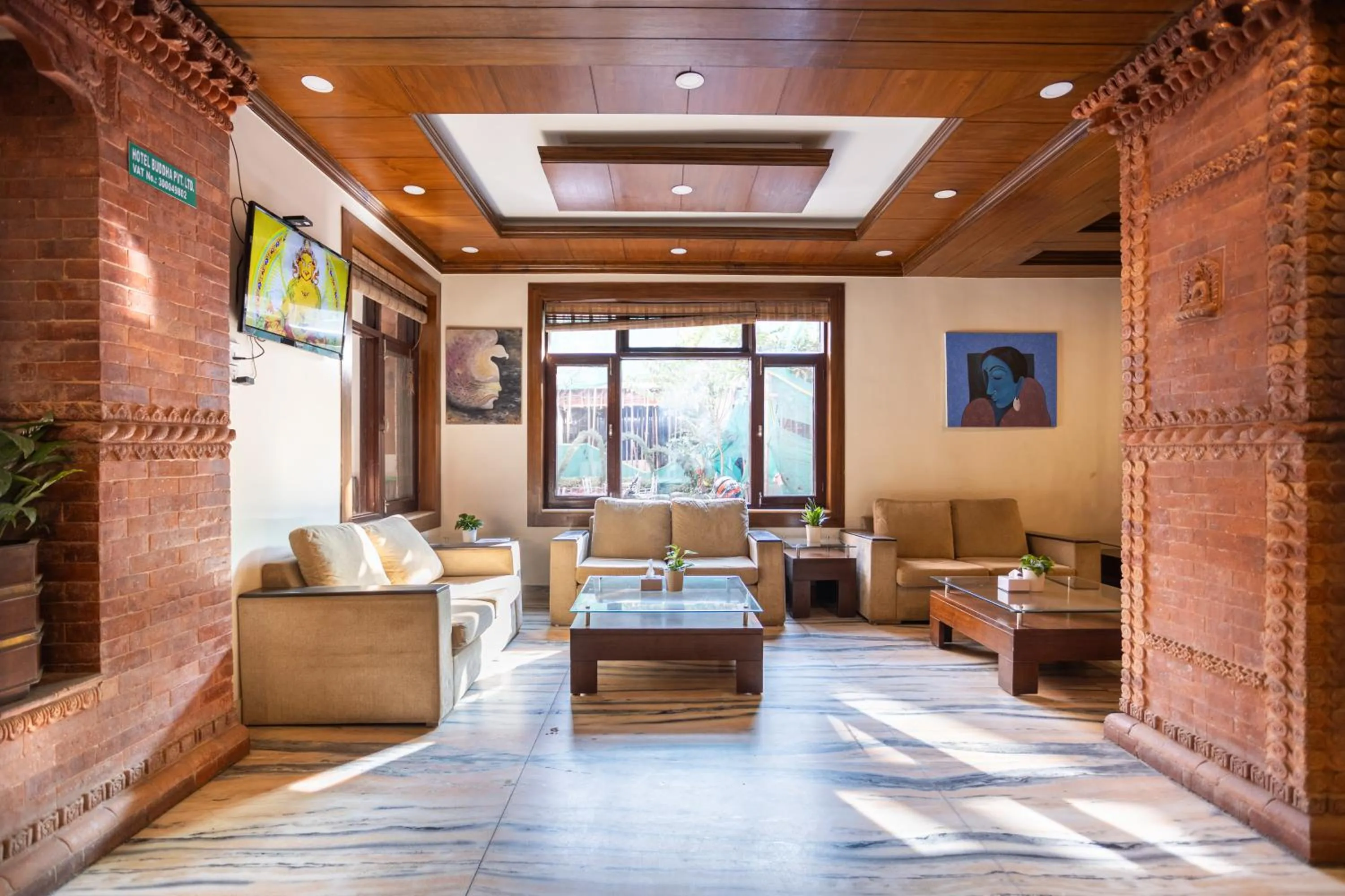 Seating area in Hotel Buddha