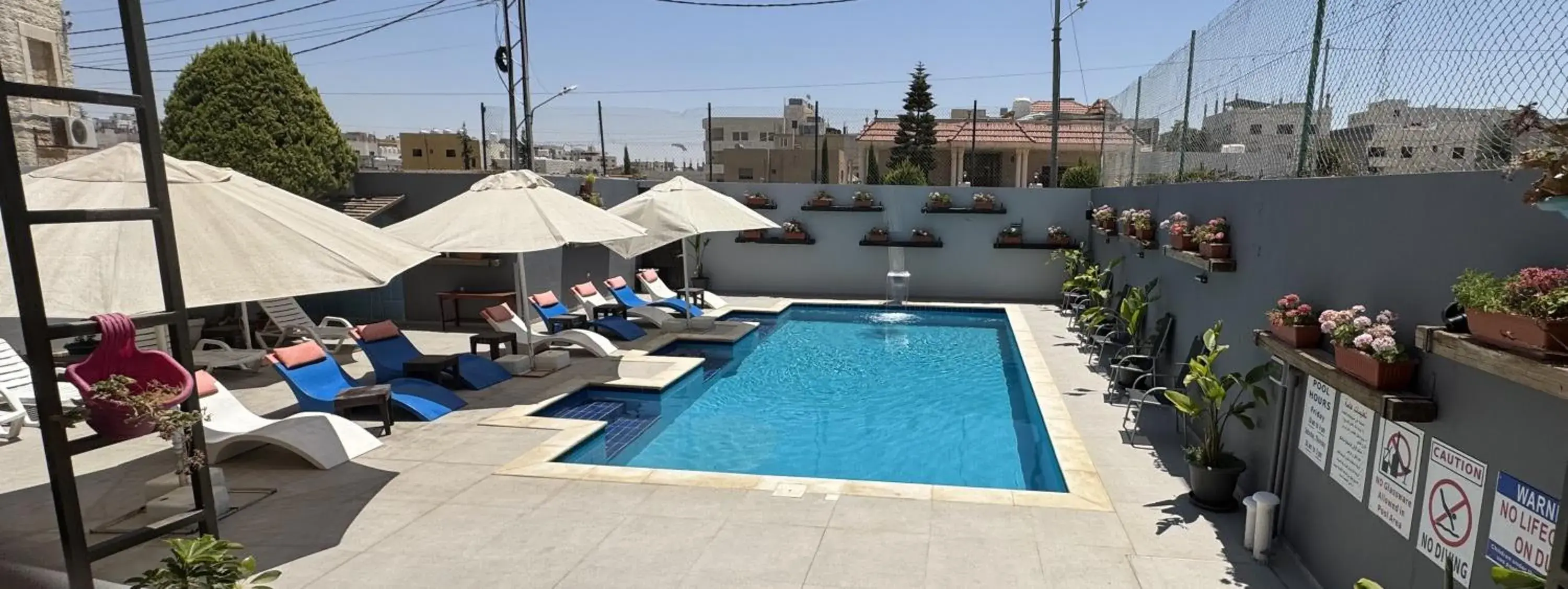Pool view in Grand Hotel Madaba Pool view in Grand Hotel Madaba