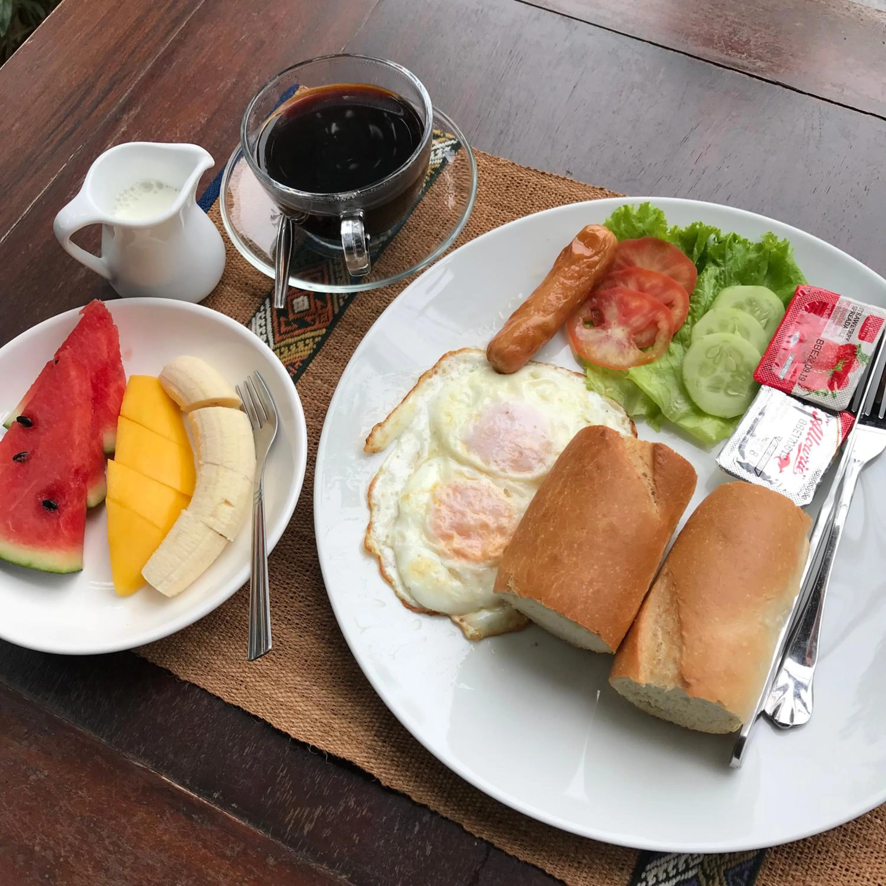 American breakfast in wisdom mystery Hotel