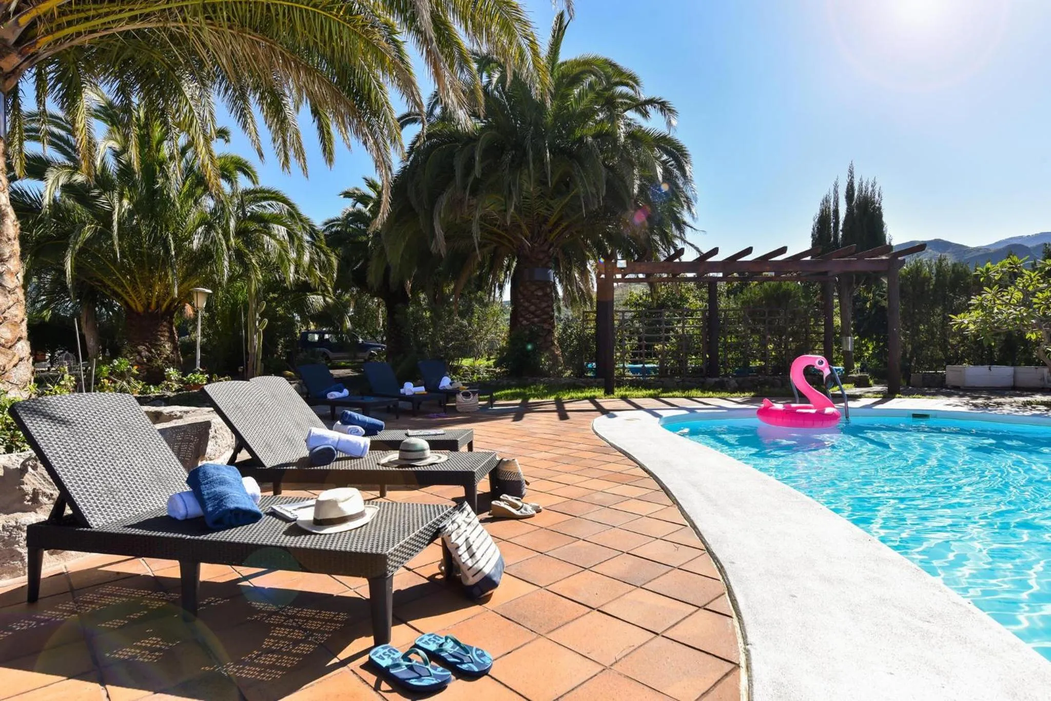 Balcony/Terrace in Finca Madroñal with Pool in Gran Canaria by VillaGranCanaria